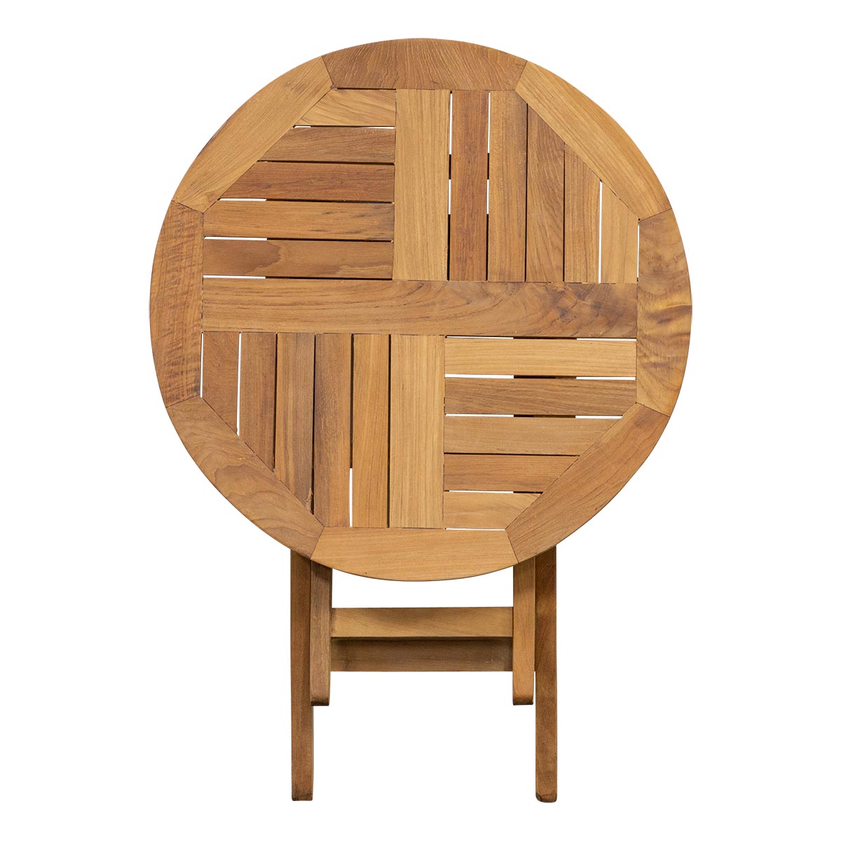 Runder Beistelltisch klappbar Classic, Teakholz