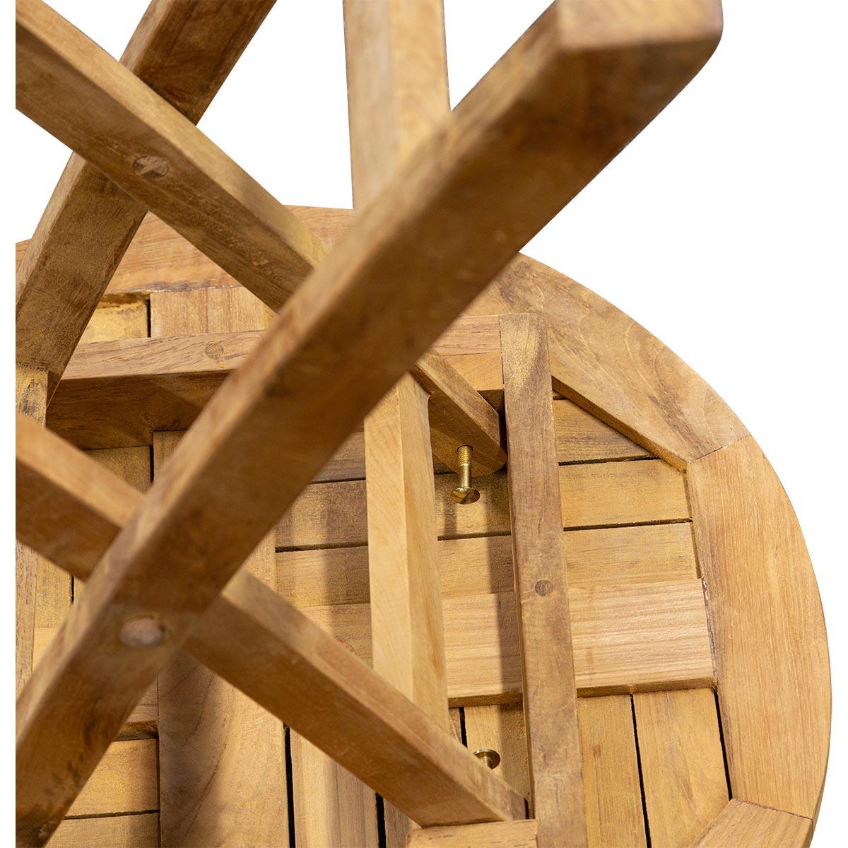 Runder Beistelltisch klappbar Classic, Teakholz