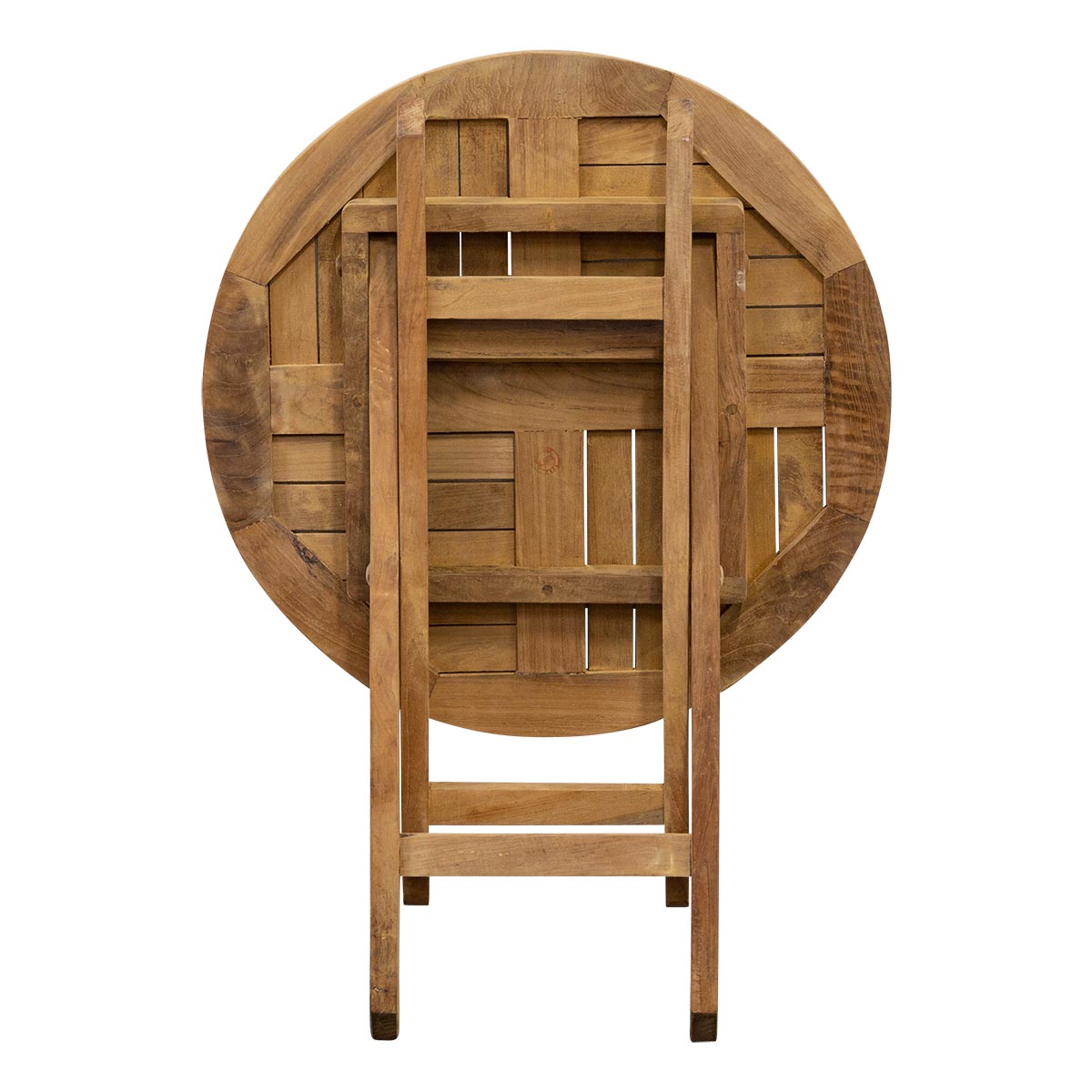 Runder Beistelltisch klappbar Classic, Teakholz