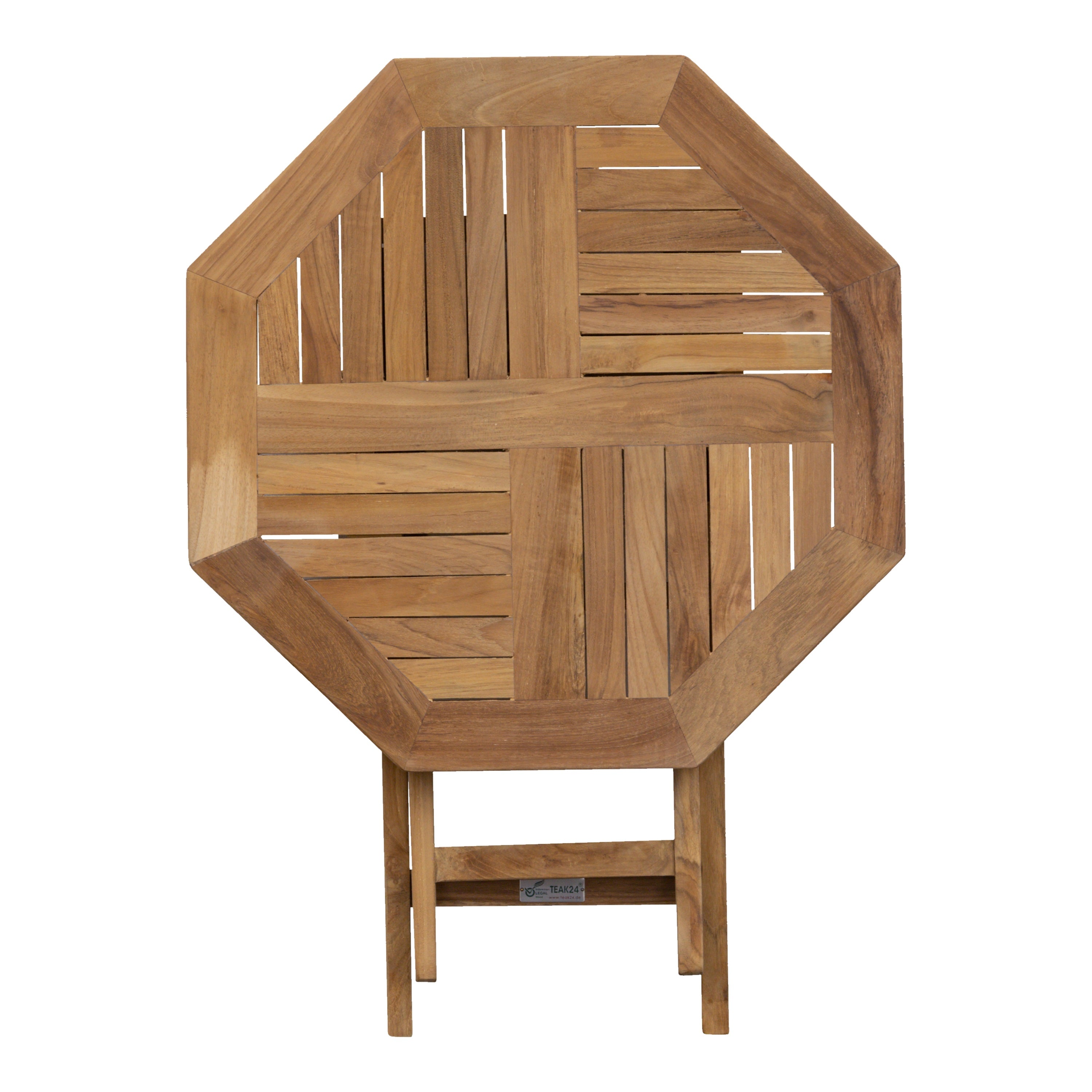 Teak Beistellklapptisch Classic, achteckig