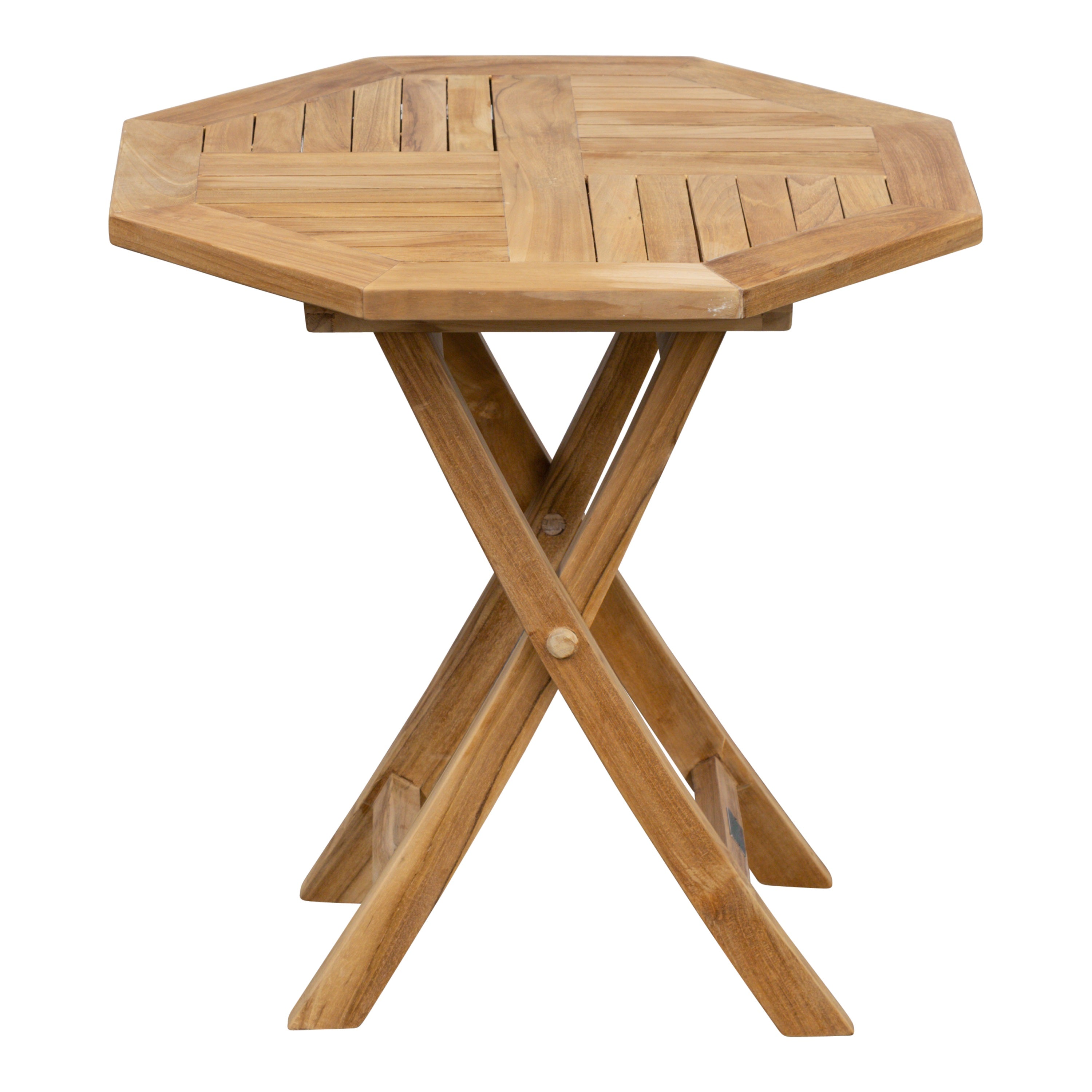 Teak Beistellklapptisch Classic, achteckig