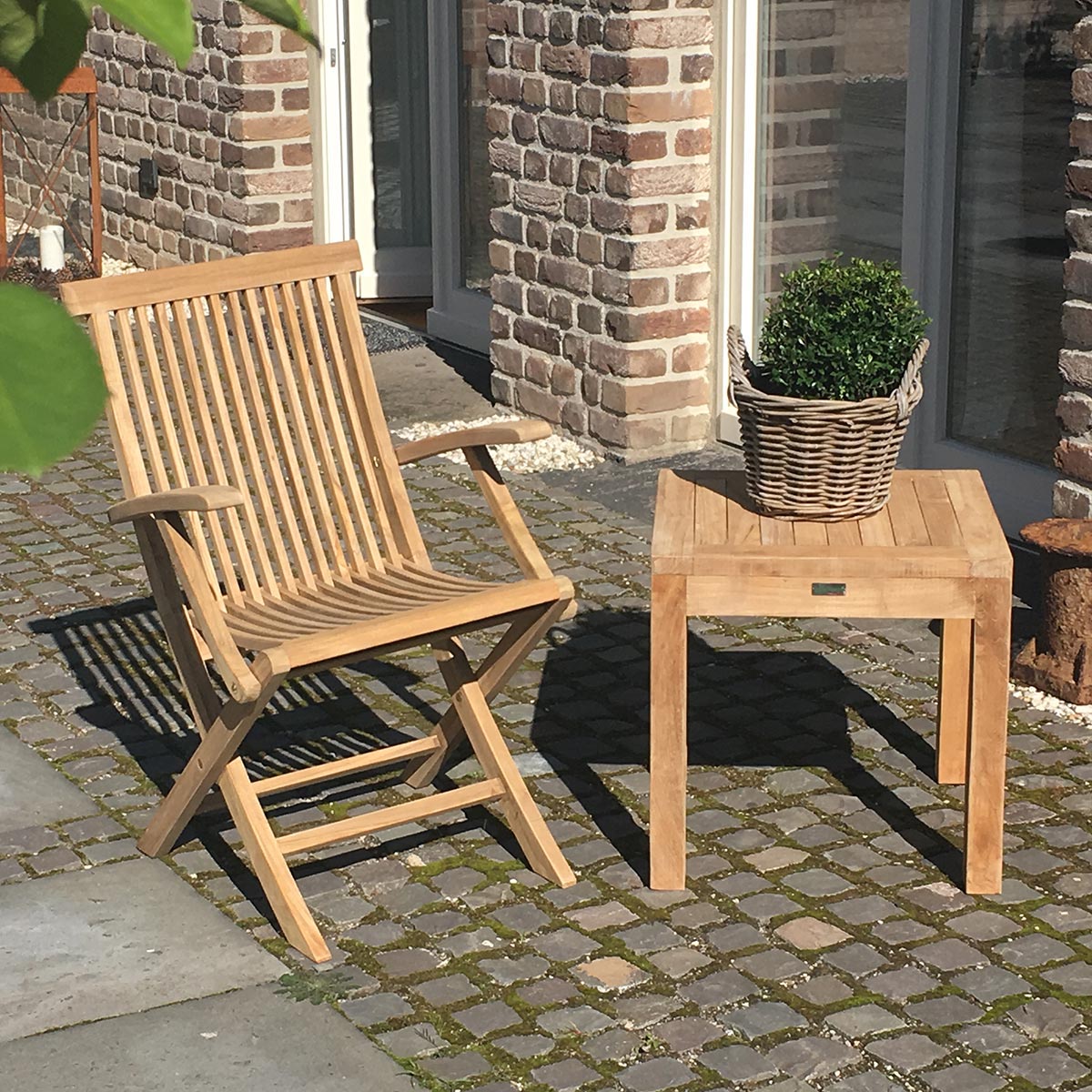 Teak kleiner Beistelltisch Bristol, 50 x 50 x 50cm