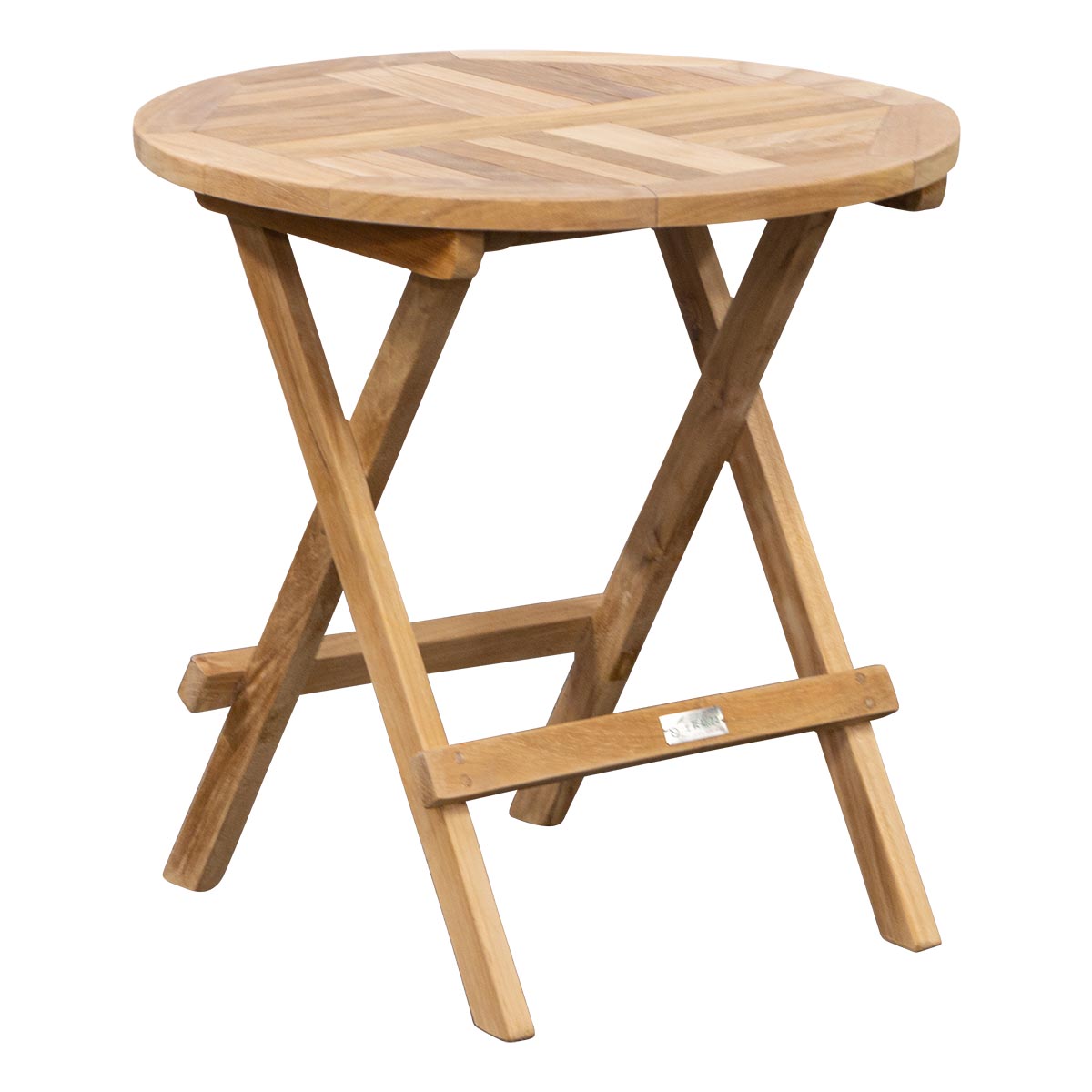 Teak Beistellklapptisch Picknick, rund, 50 cm