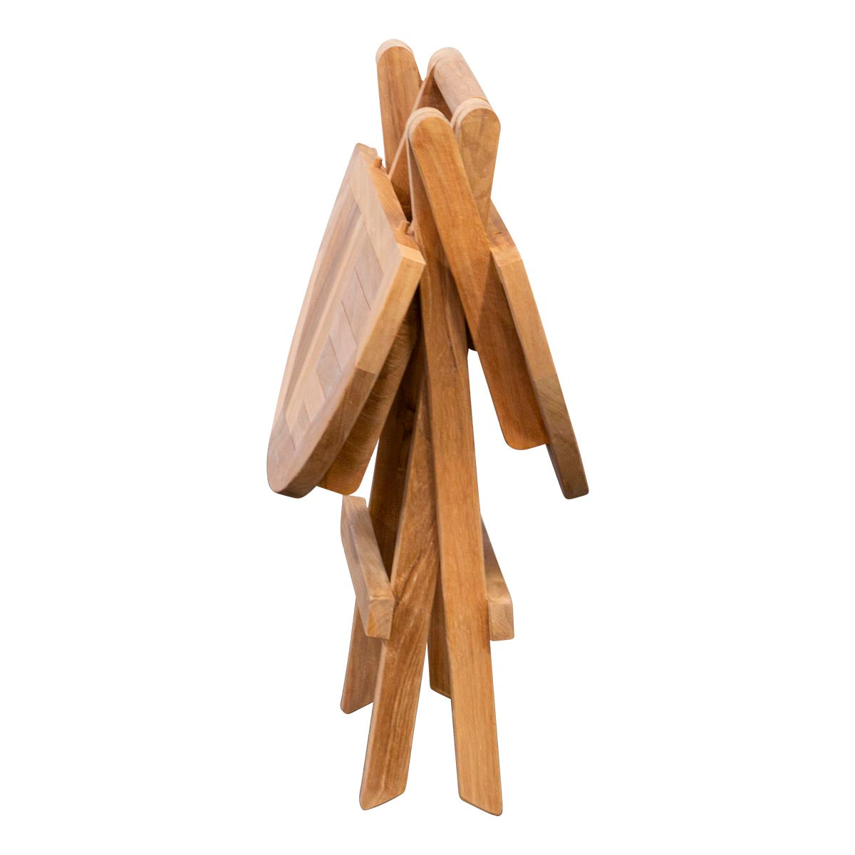 Teak Beistellklapptisch Picknick, rund, 50 cm