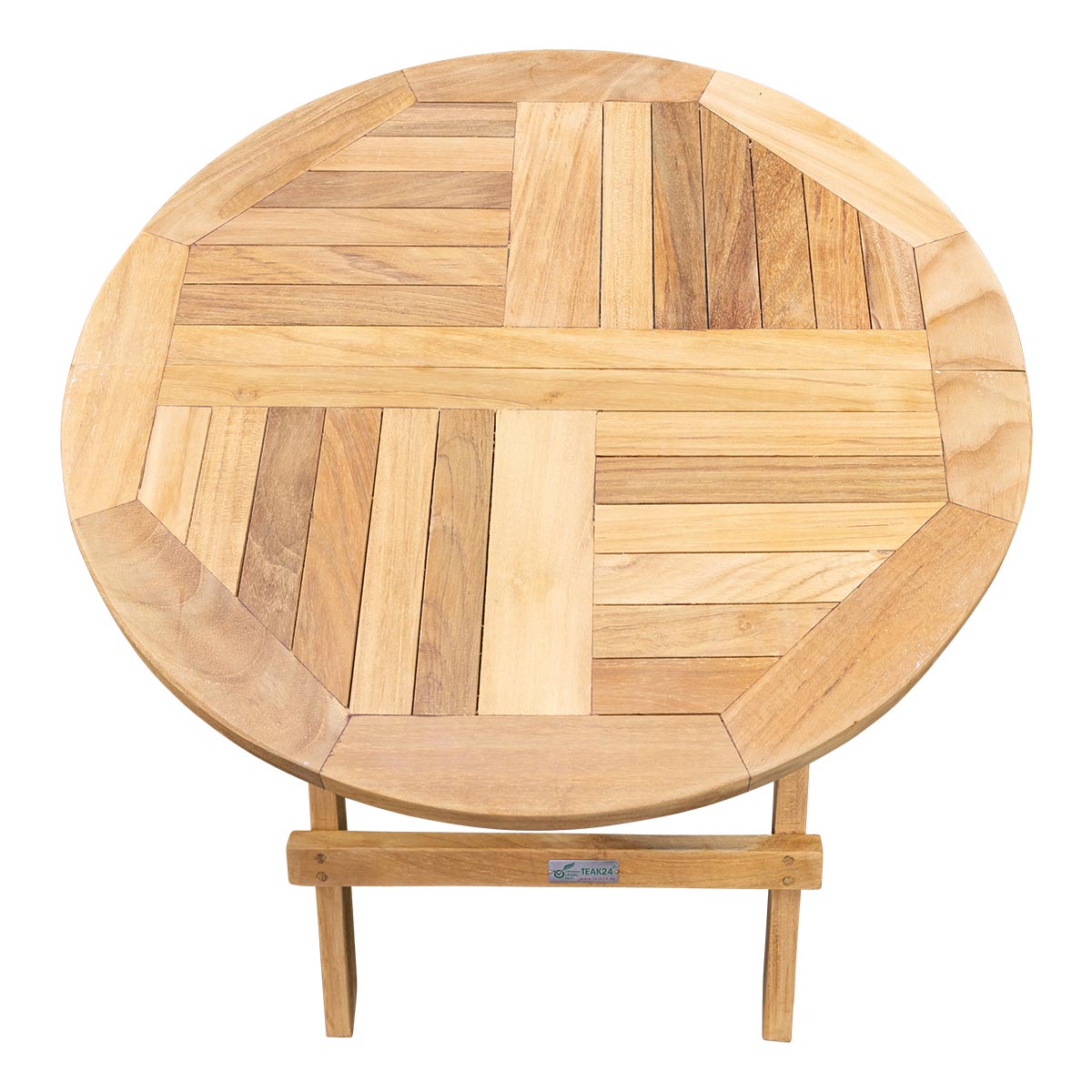 Teak Beistellklapptisch Picknick, rund, 50 cm