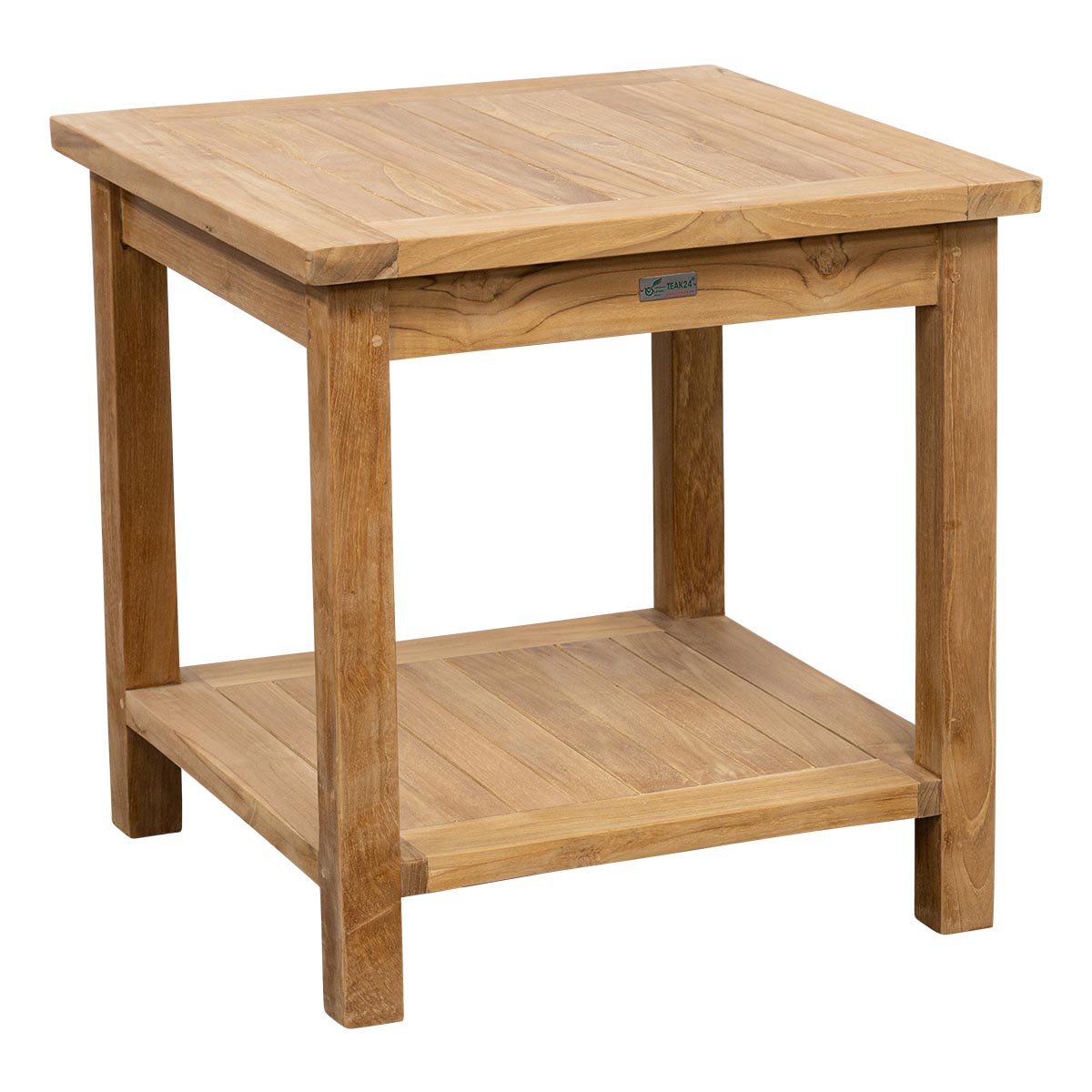 Teak Beistelltisch Kendari mit Ablage, 40 x 40cm