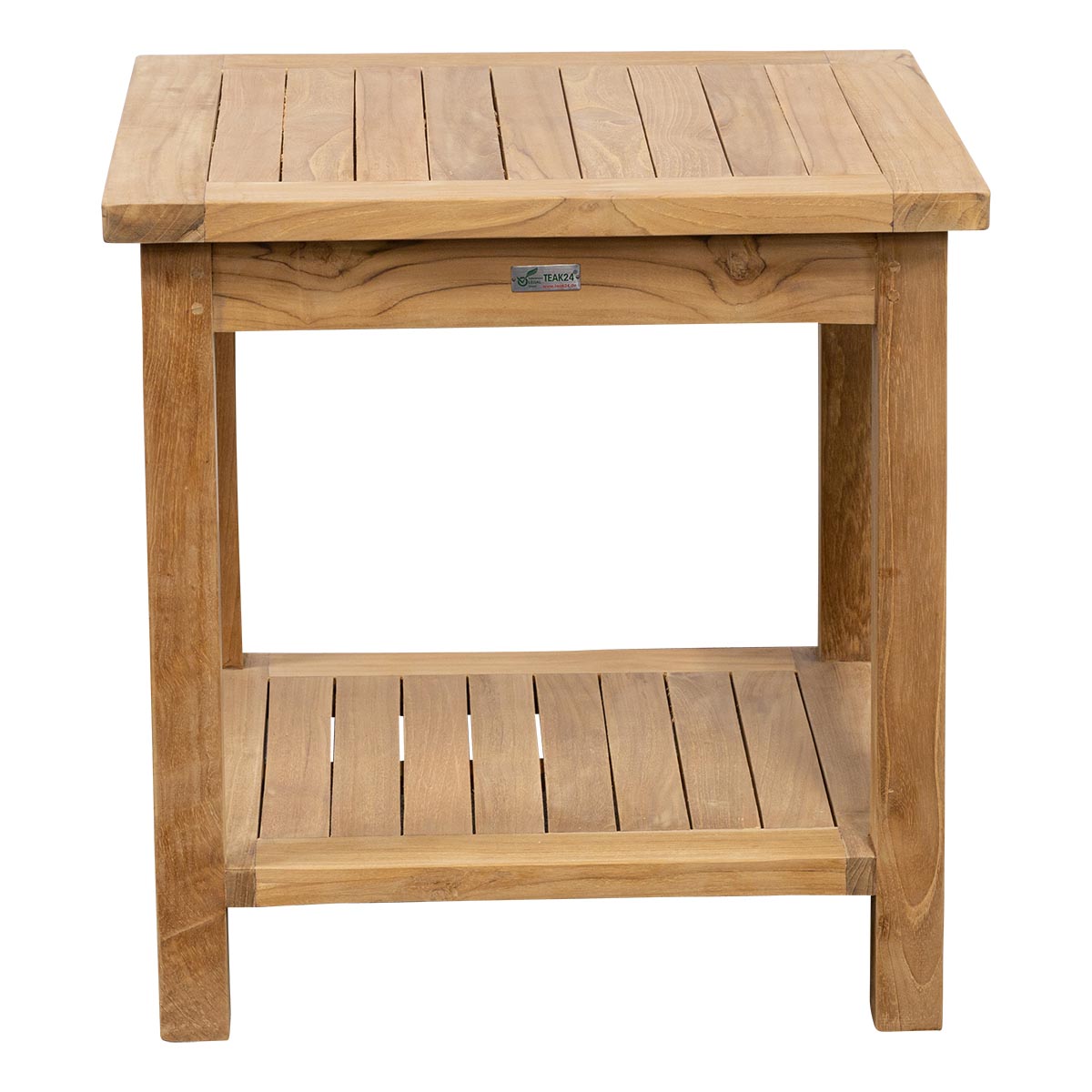 Teak Beistelltisch Kendari mit Ablage, 40 x 40cm