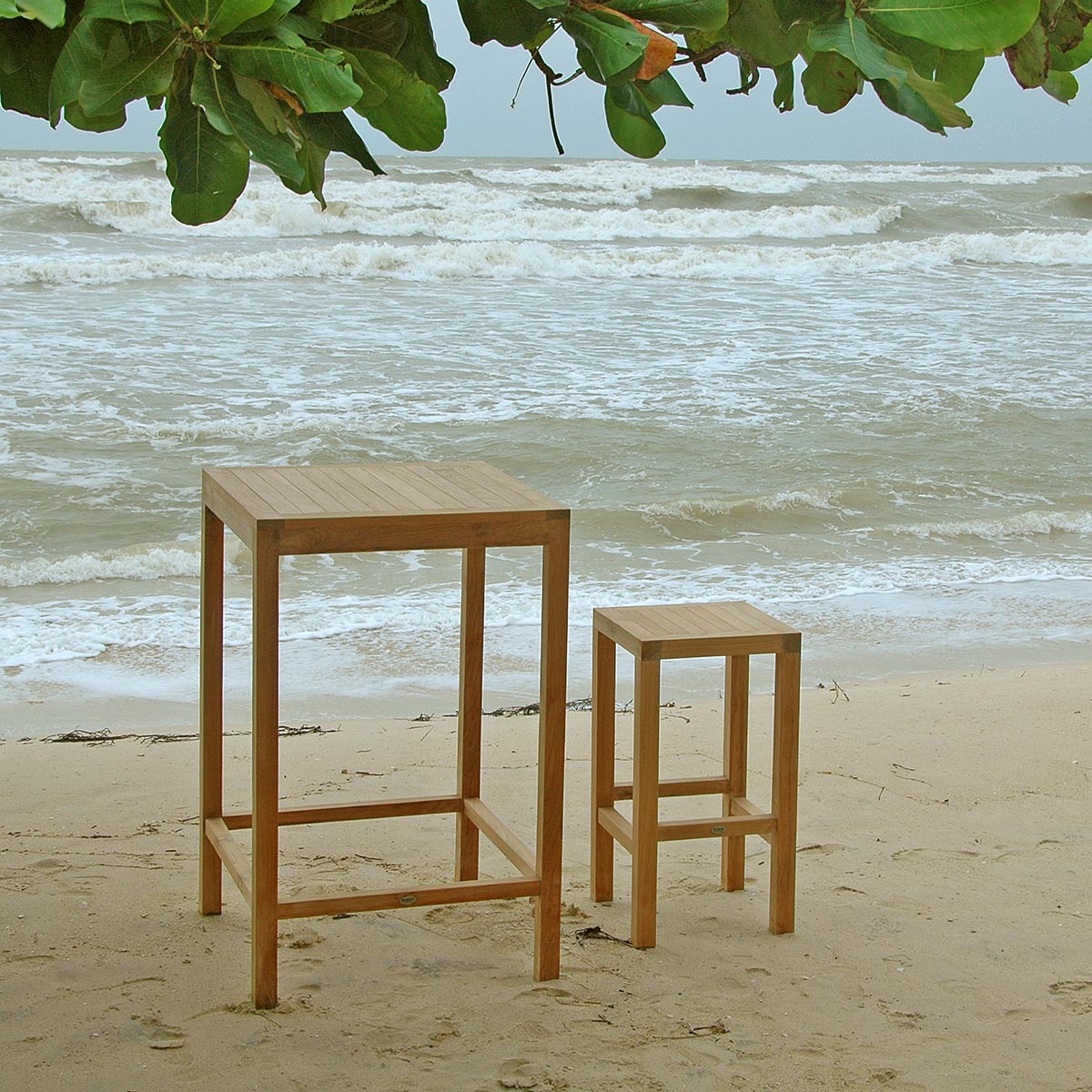 Teak Stehtisch / Bartisch Bristol, 70 x 70 cm