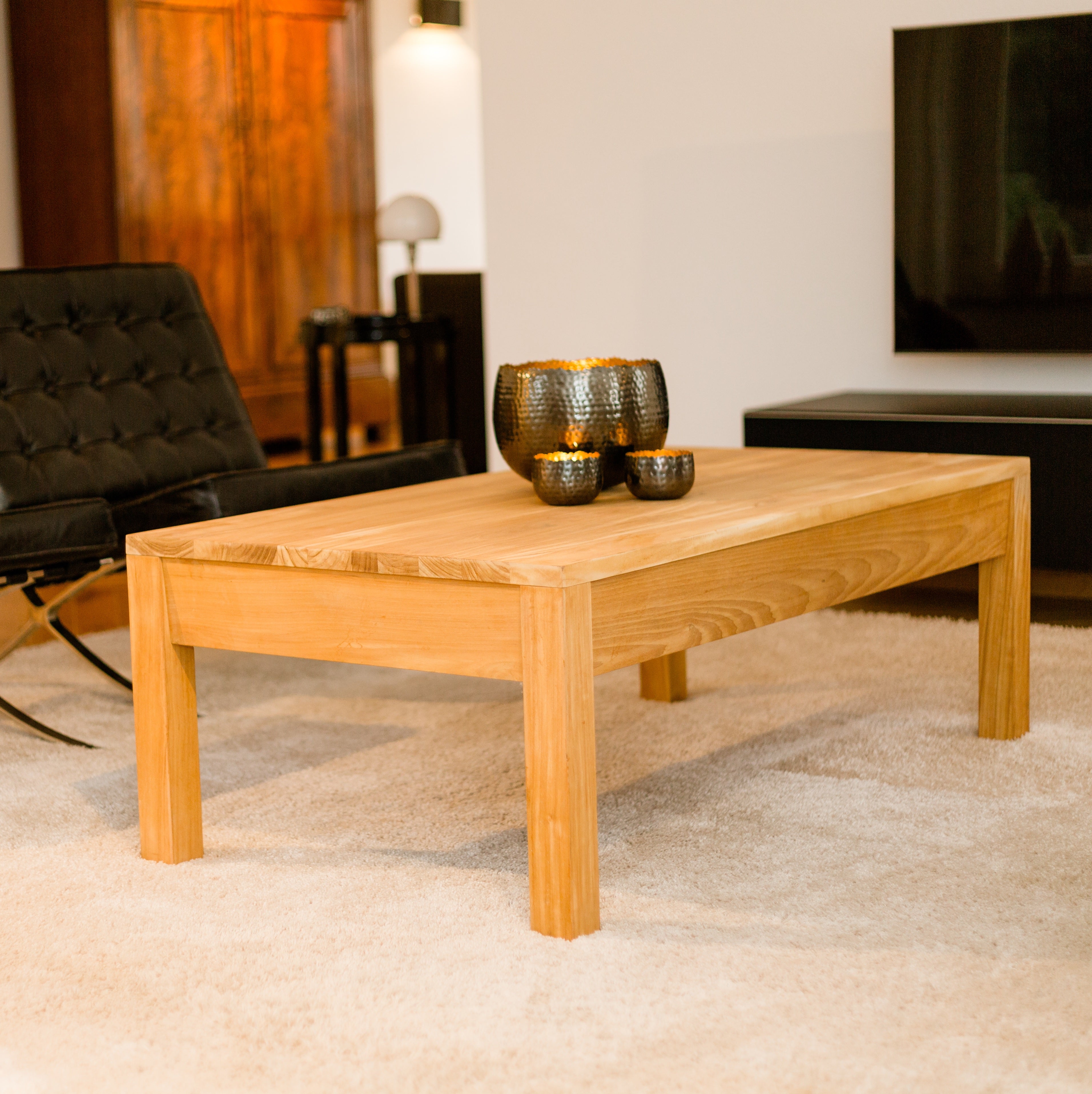 Teak Couchtisch Rossi, 130x70 cm