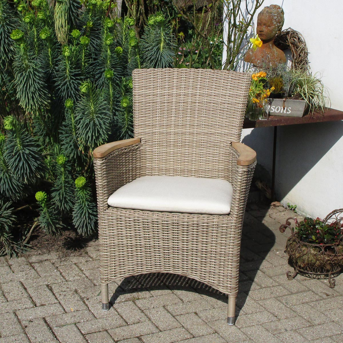 Geflecht Sessel Sapporo Highback, kubu natur