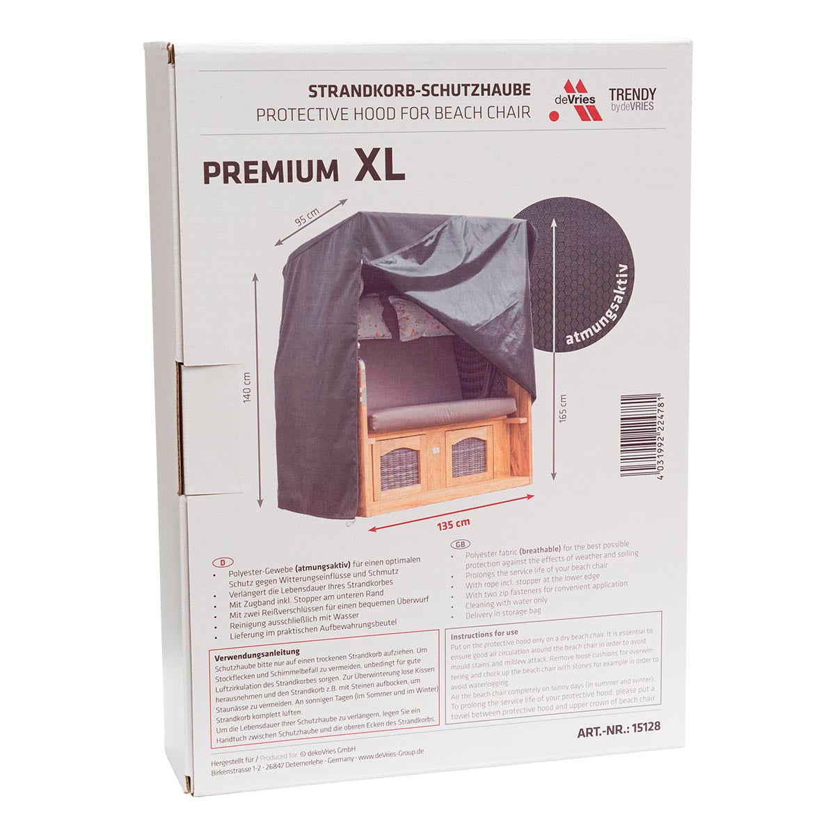 Schutzhülle - Premium XL Abdeckung für Exklusiv Strandkorb