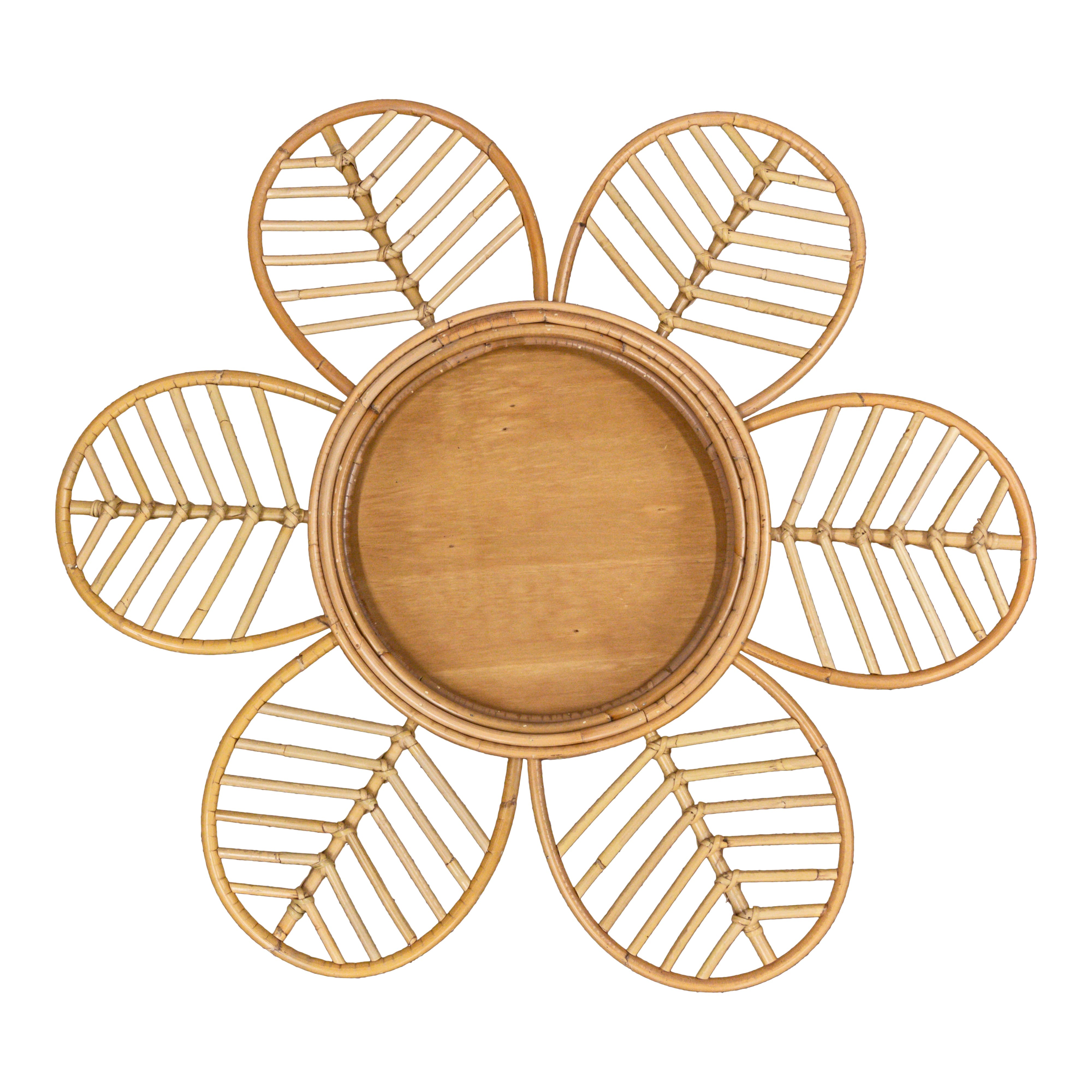 Rattan Bilder-/Spiegelrahmen, Blütenkranz, 30cm