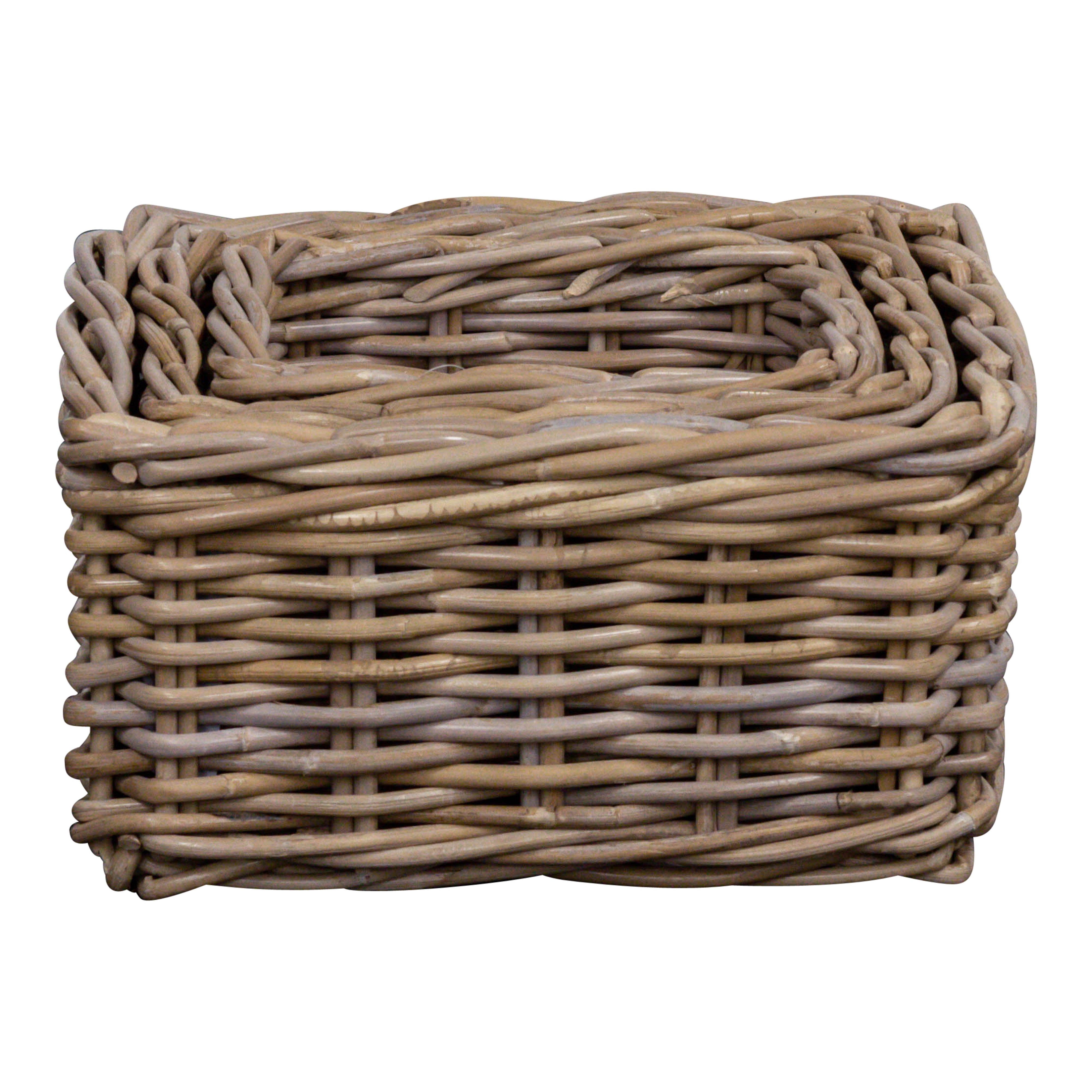 Rattankorb, quadratisch, L