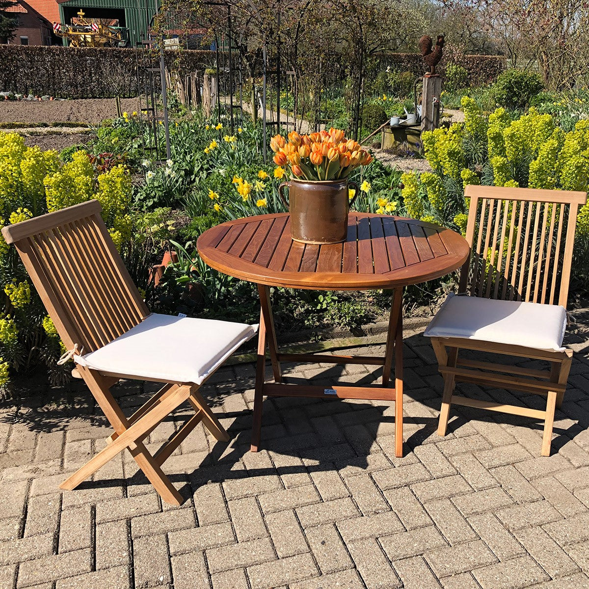 Teak Gartentisch Java, rund, 100 cm, geölt