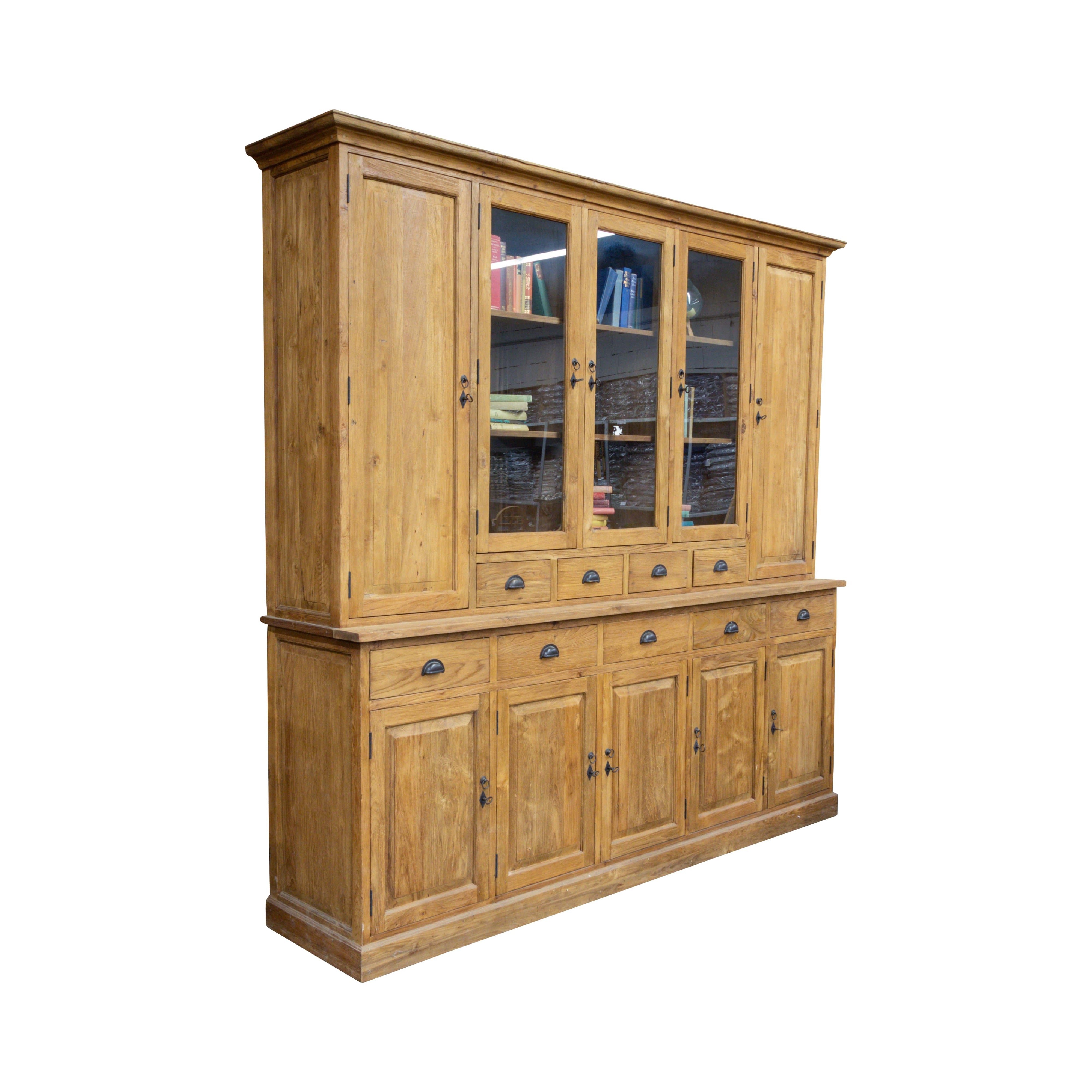 Teakholz Vitrine, 5-türig, recycelt