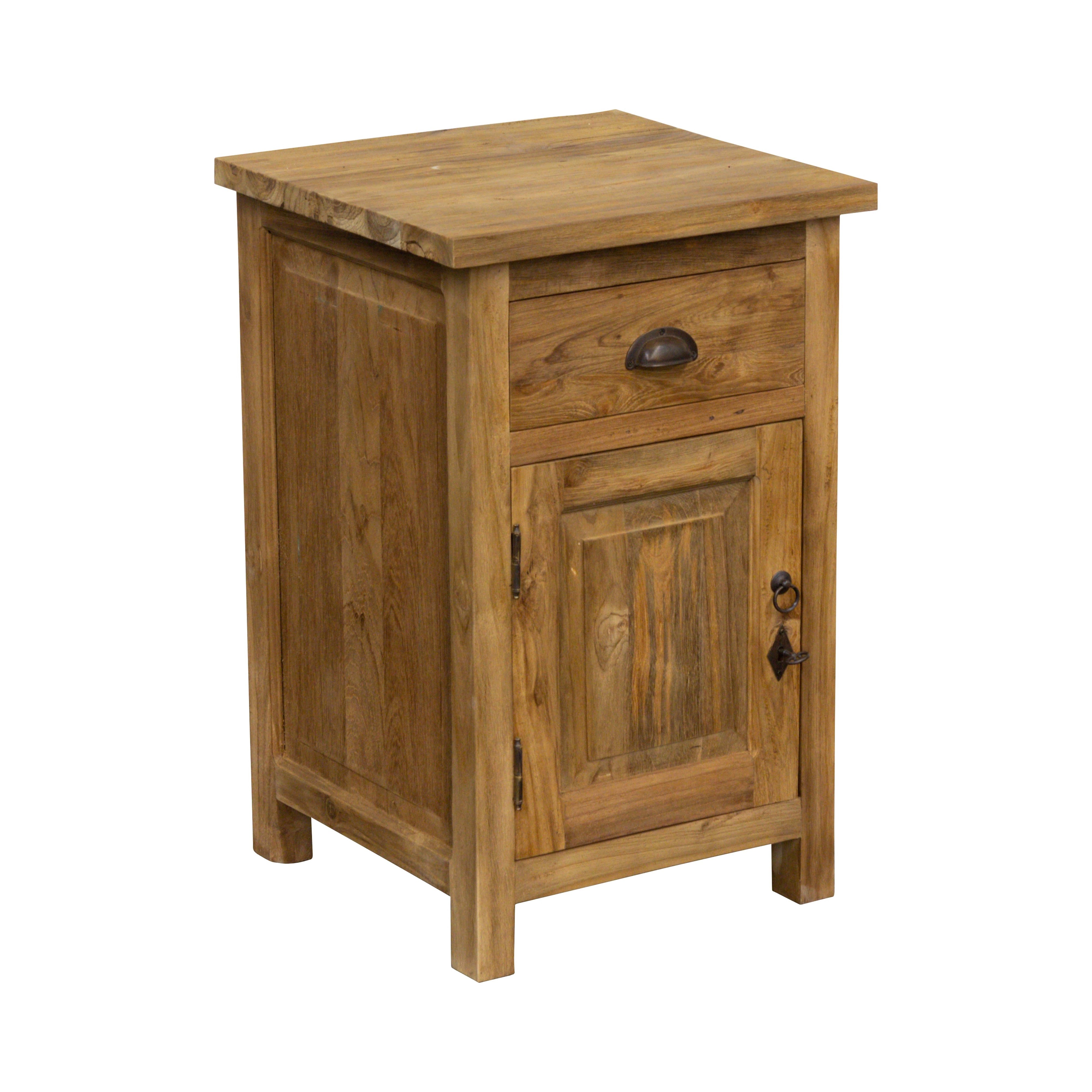 Teak Kommode, 1-türig mit Schublade