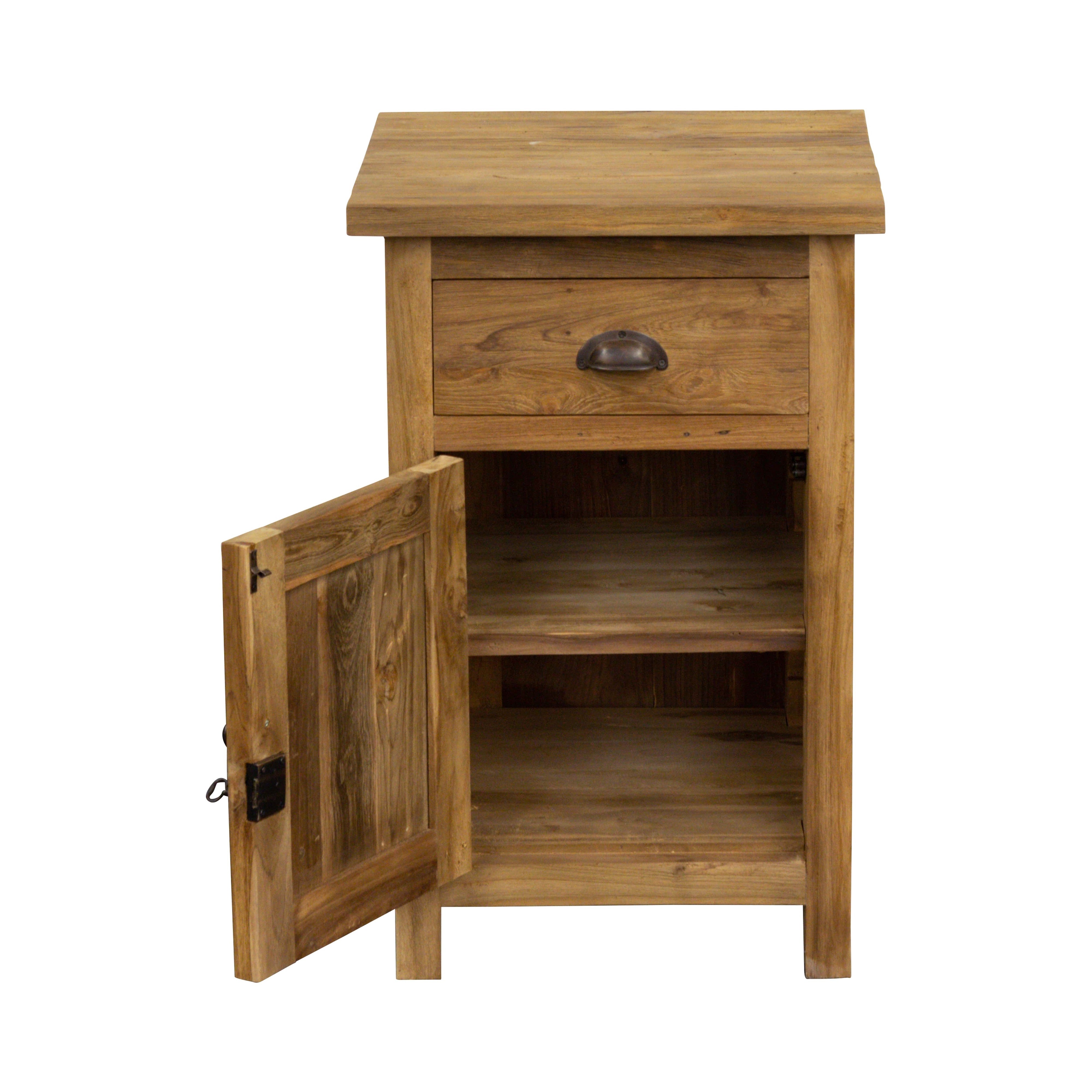 Teak Kommode, 1-türig mit Schublade