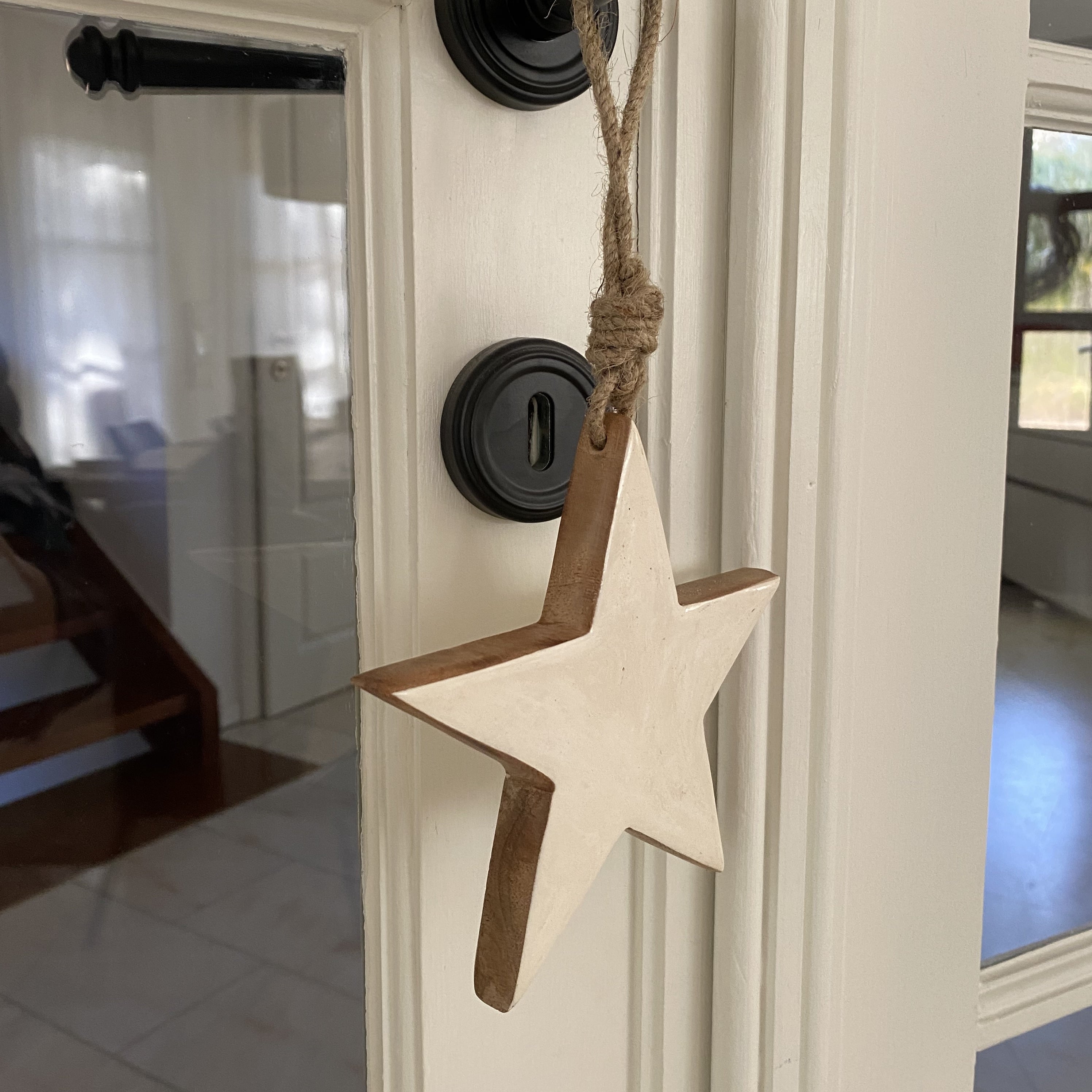 Holz Stern weiß, Anhänger