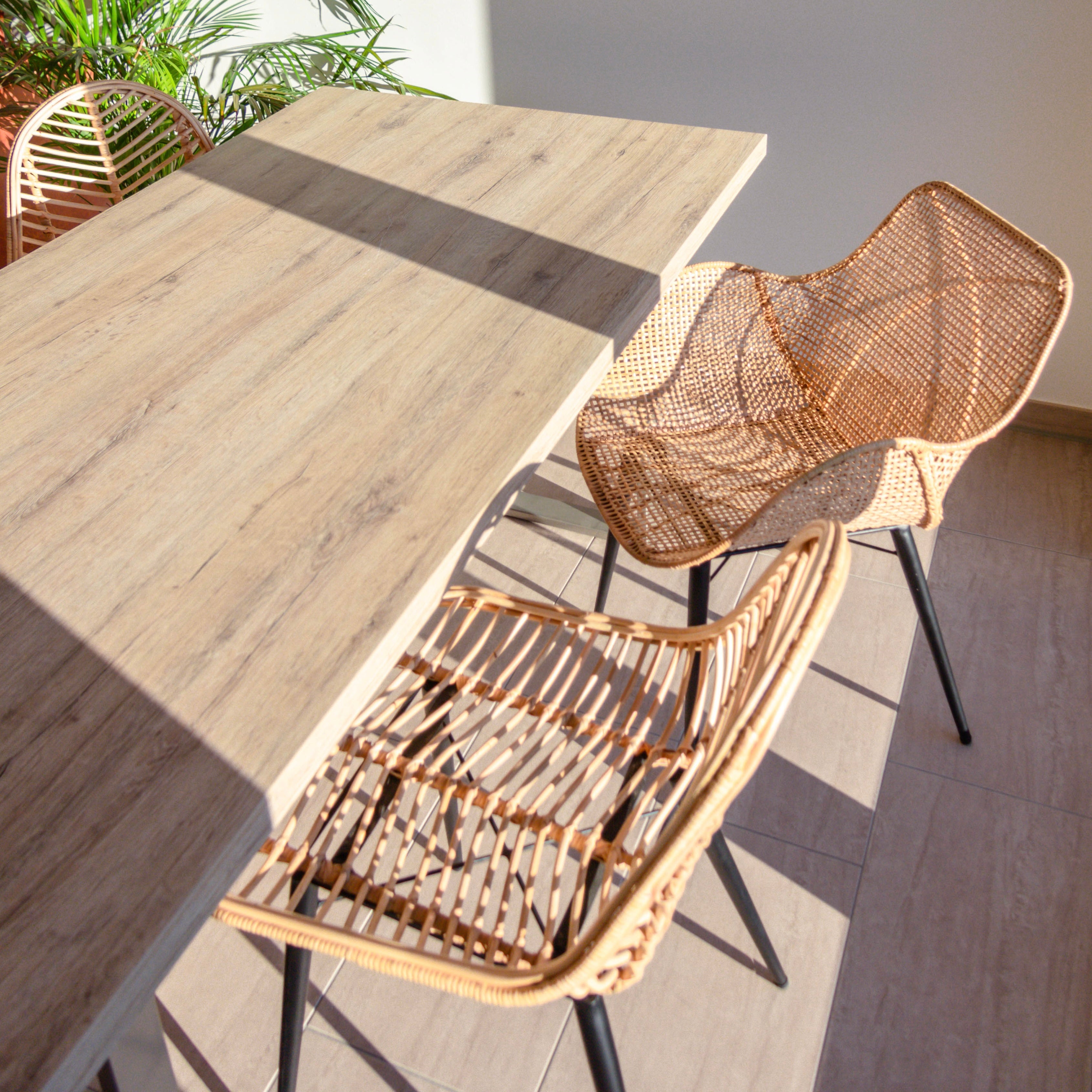 Rattanstuhl Sky, mit Metallgestell