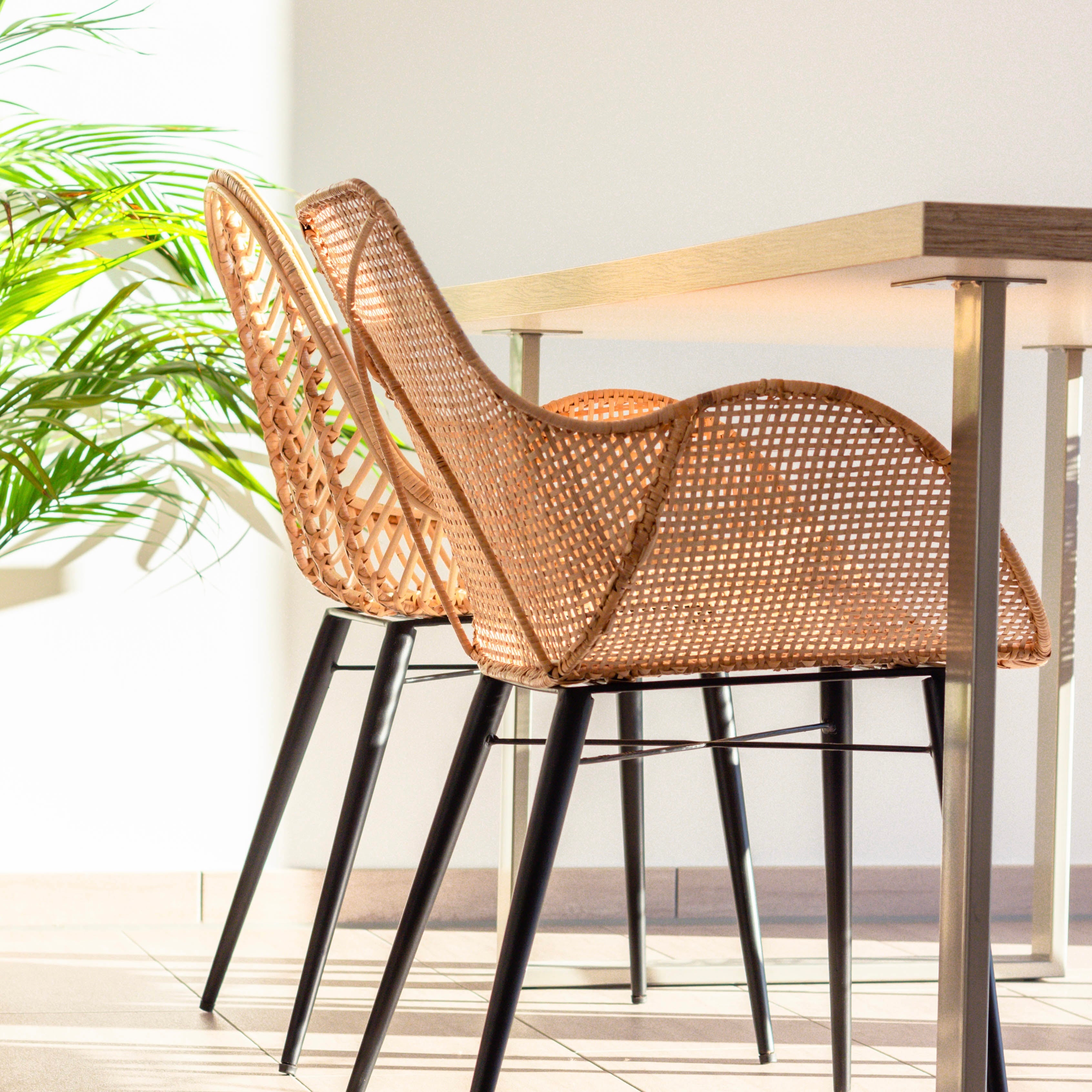 Rattanstuhl Sky, mit Metallgestell