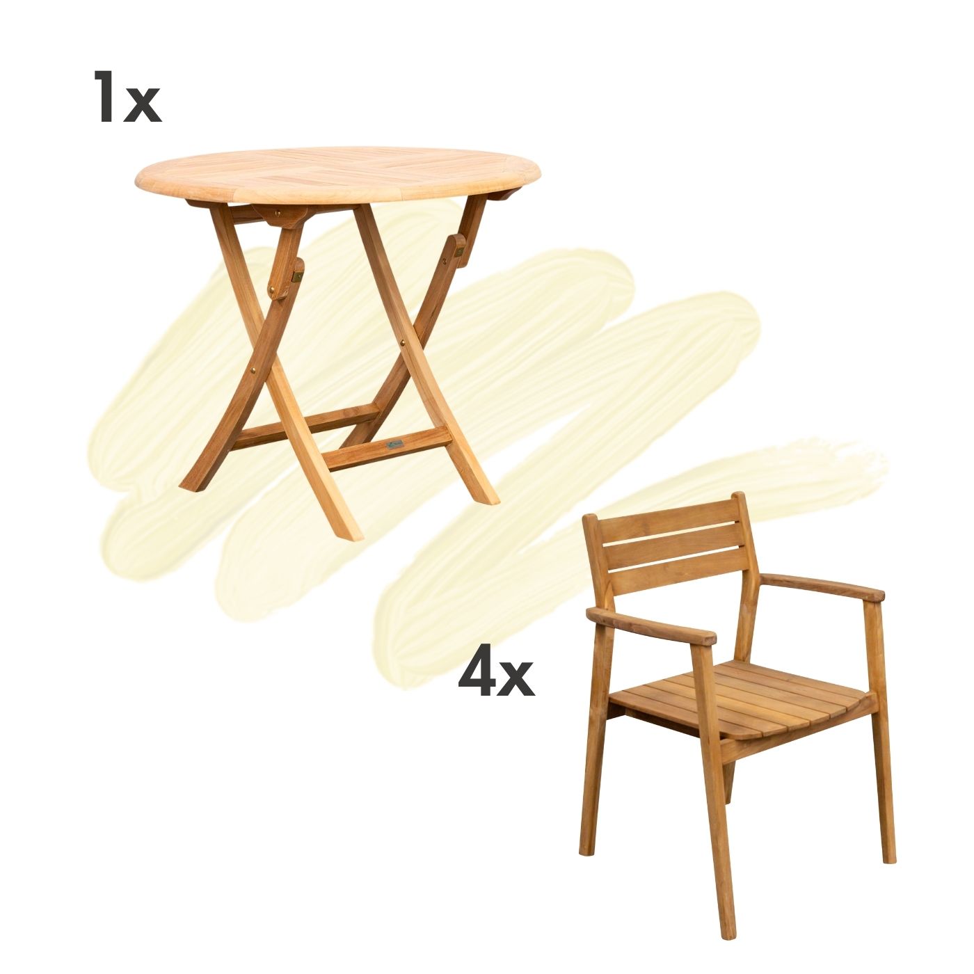 Gartenmöbel Set Henley/ Alona, 5-teilig, für 4 Personen