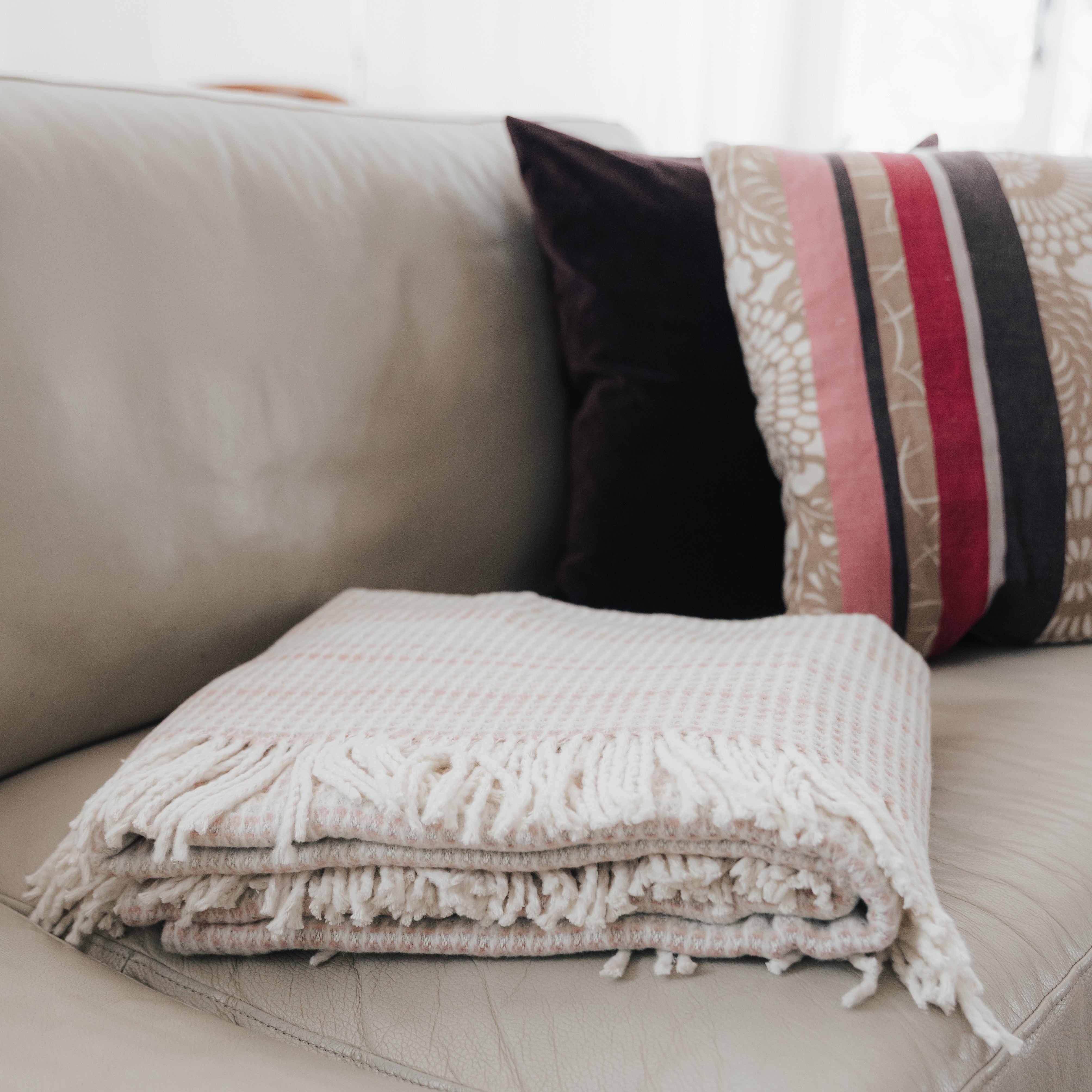 Kuscheldecke, 150x200cm, natur/rosa