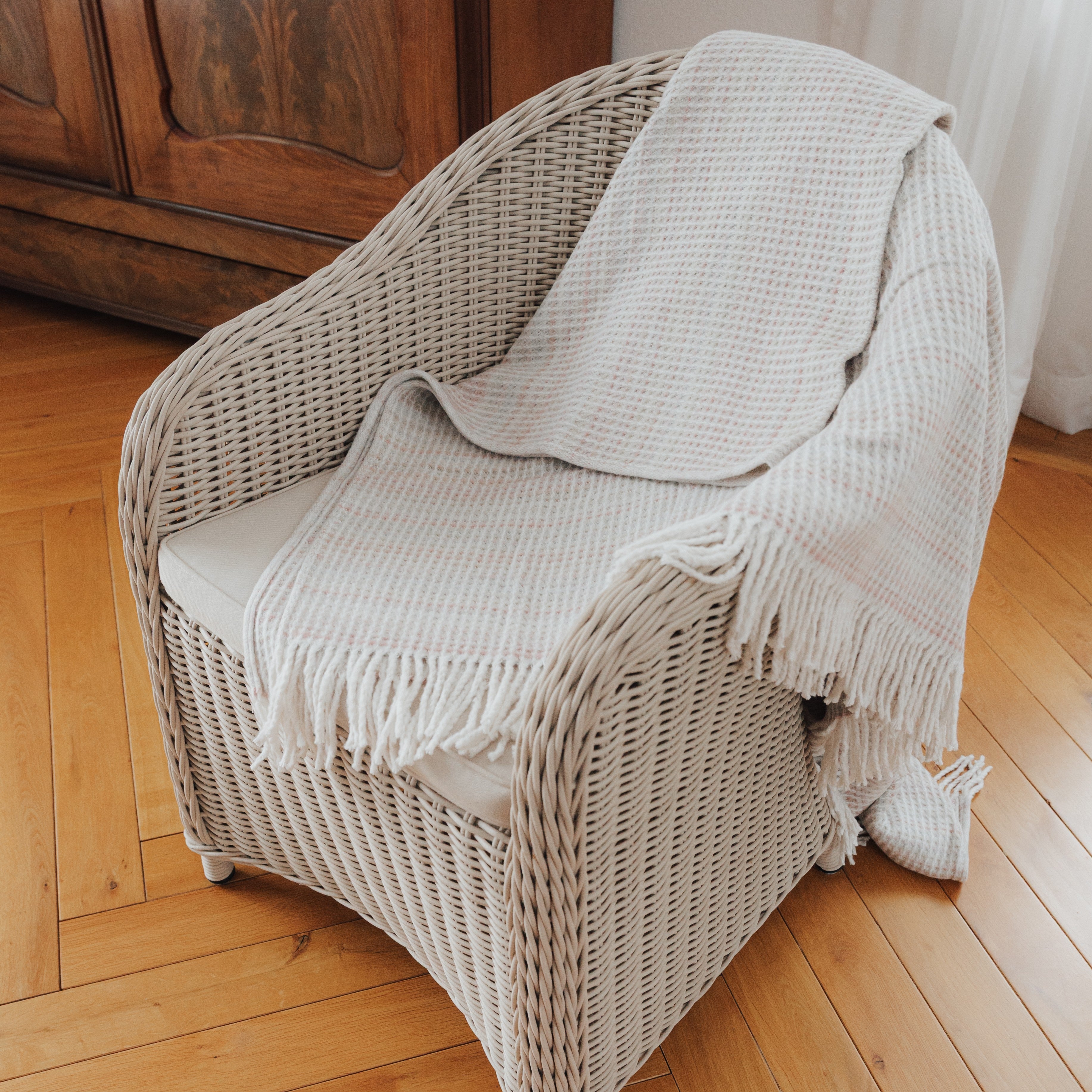 Kuscheldecke, 150x200cm, natur/rosa