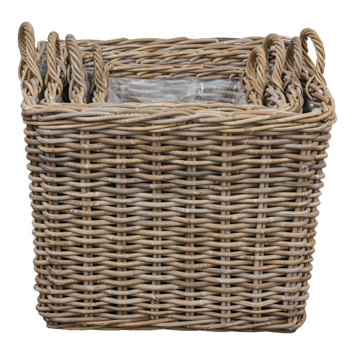 Großer Rattankorb mit Henkel, 70x70cm, XL