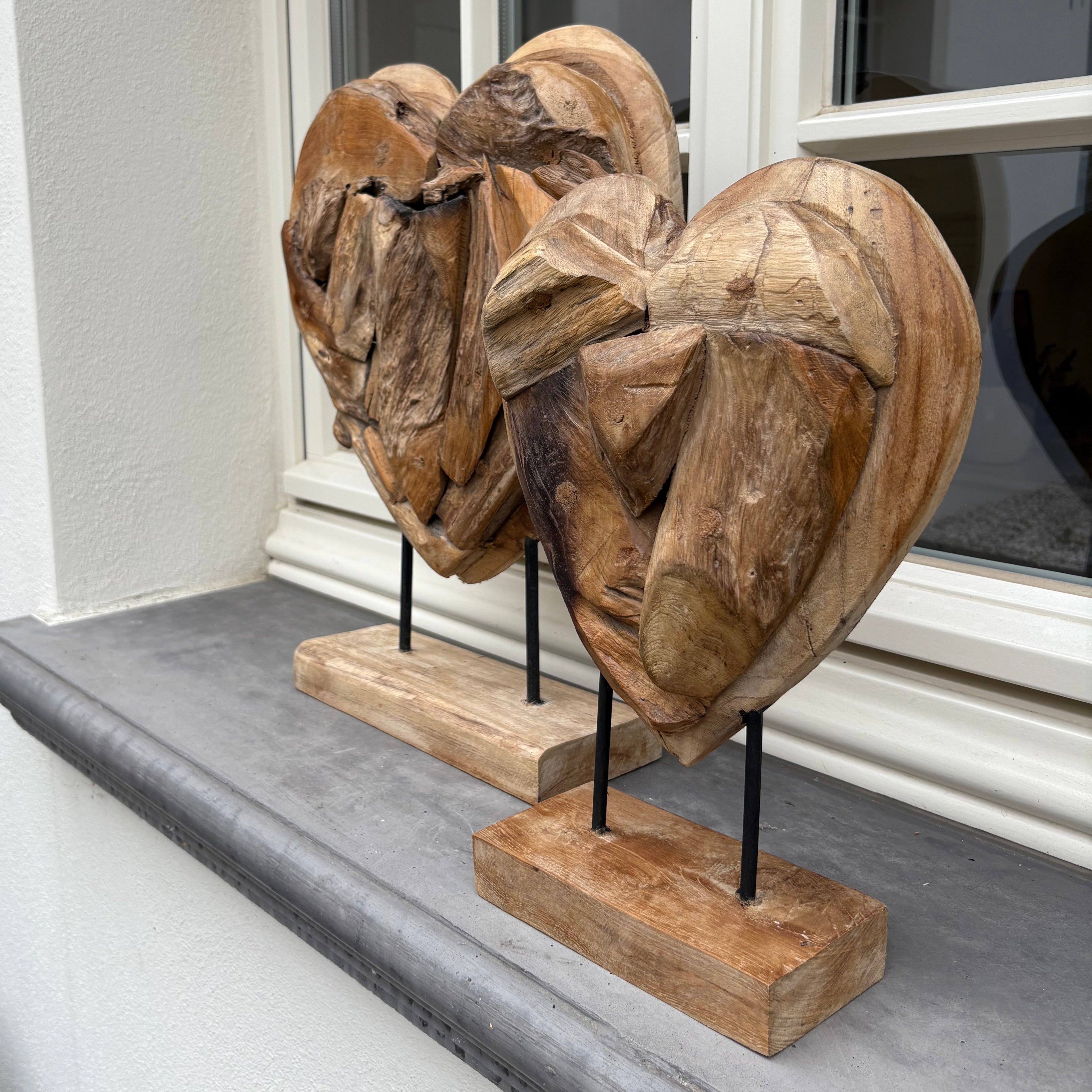 Herz auf Ständer, Dekofigur aus Wurzelholz, L