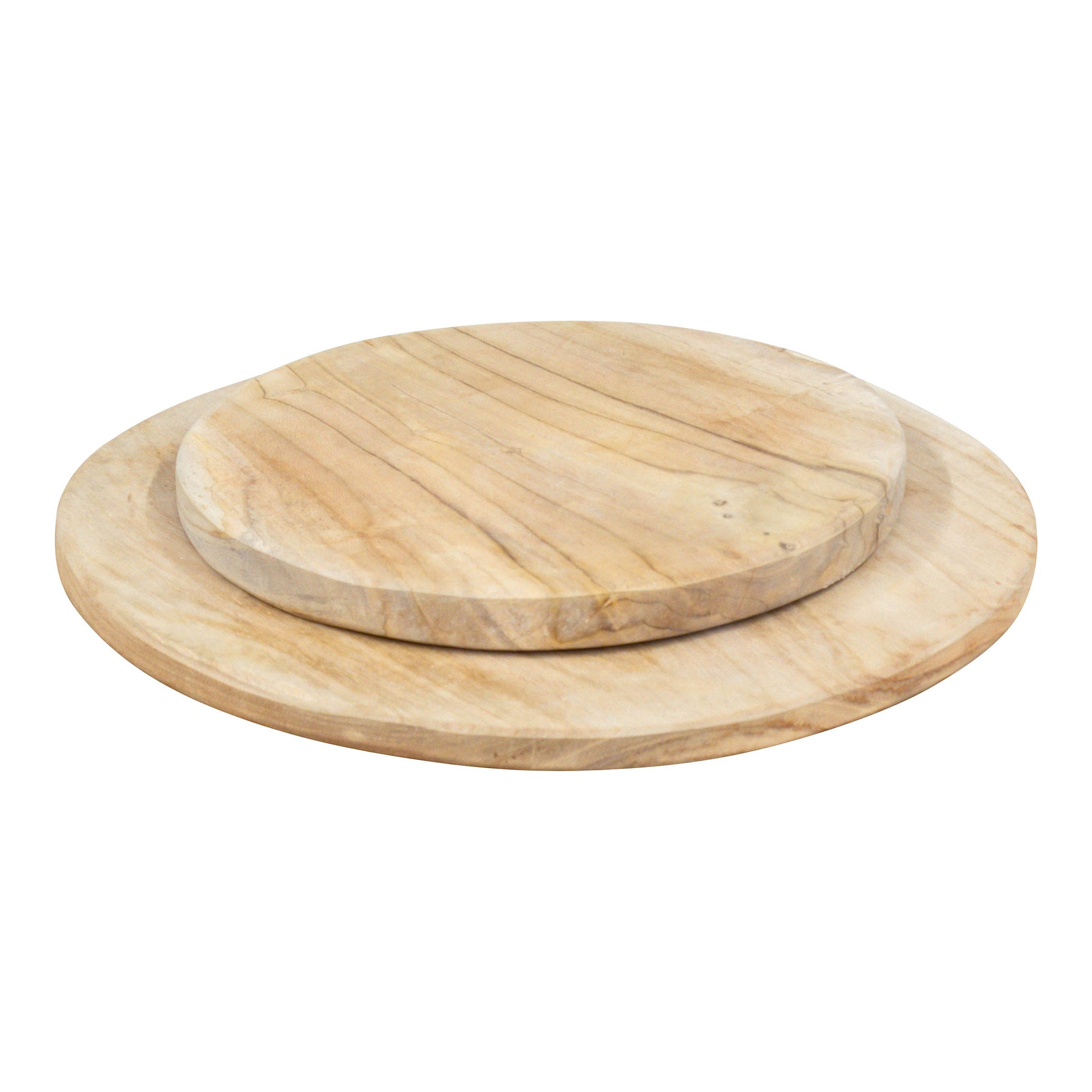 Schneidebrett aus Teakholz, rund, 30cm