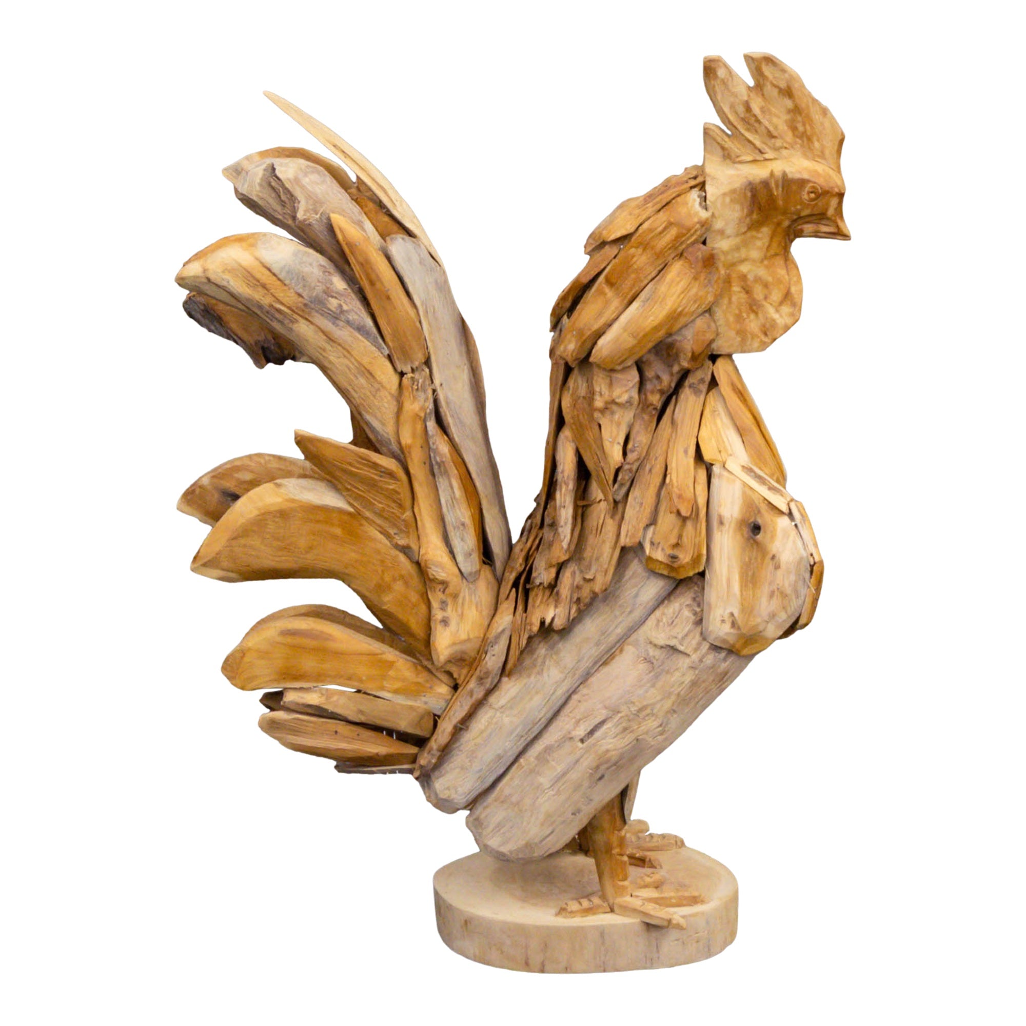 Teak Dekofigur, Hahn, S