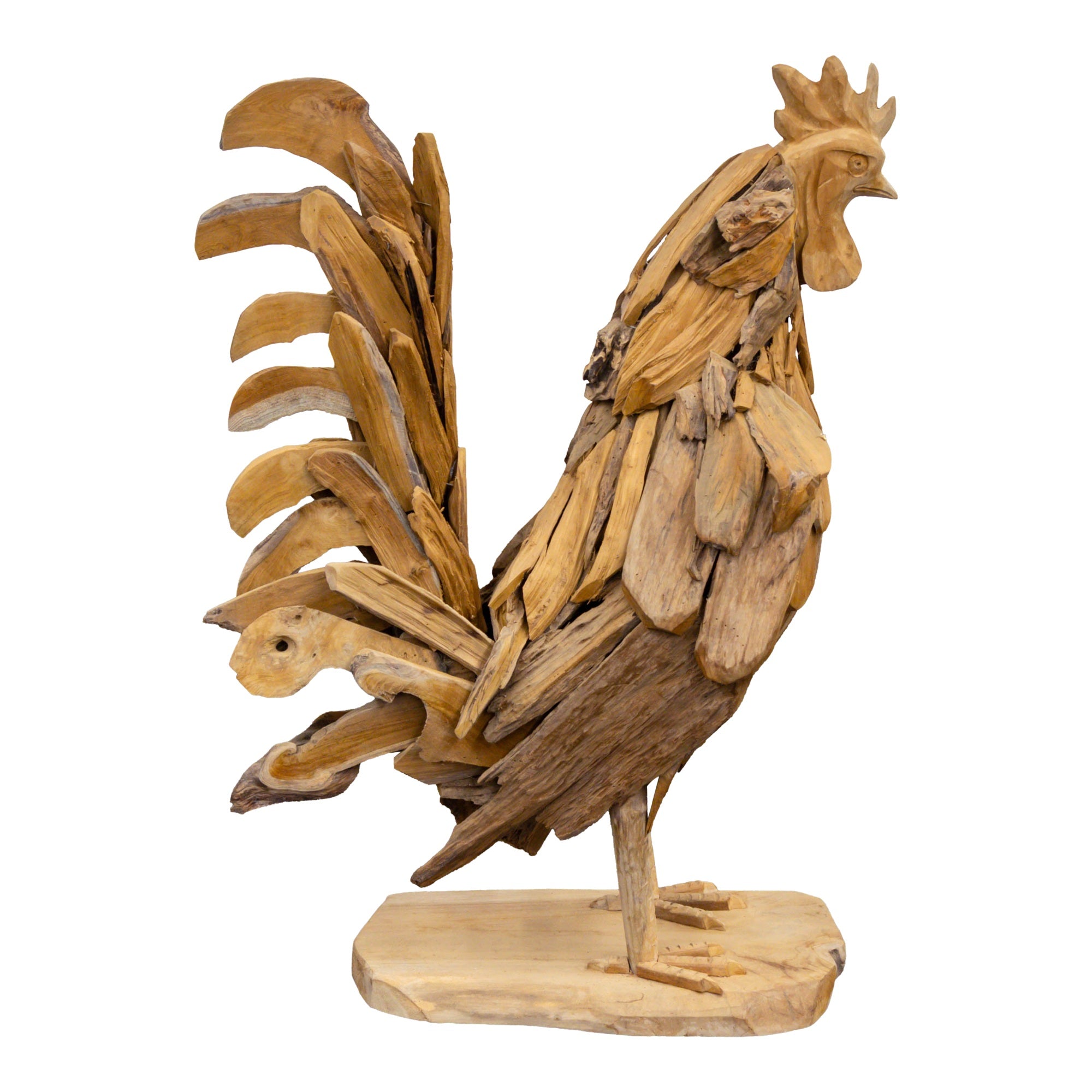 Teak Dekofigur, Hahn, L