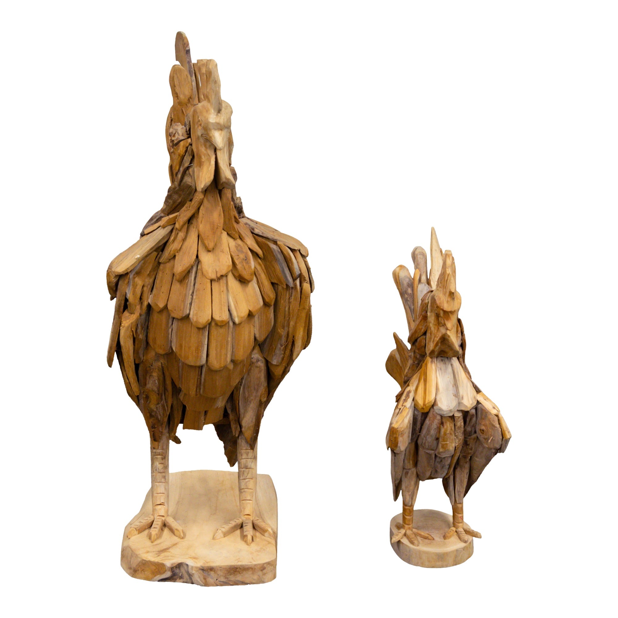 Teak Dekofigur, Hahn, S