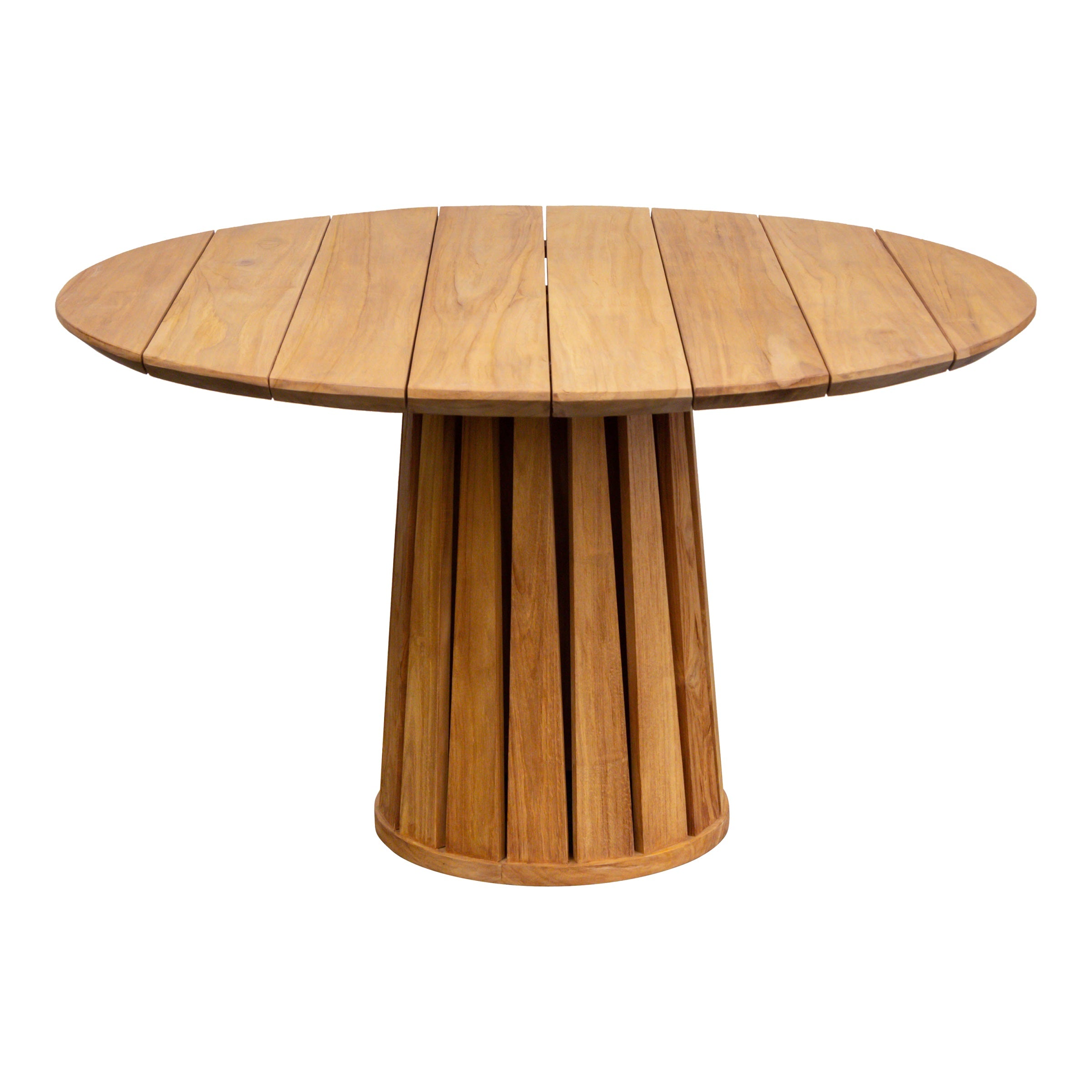 Teak Gartentisch, rund, Pilz-Mittelfuß