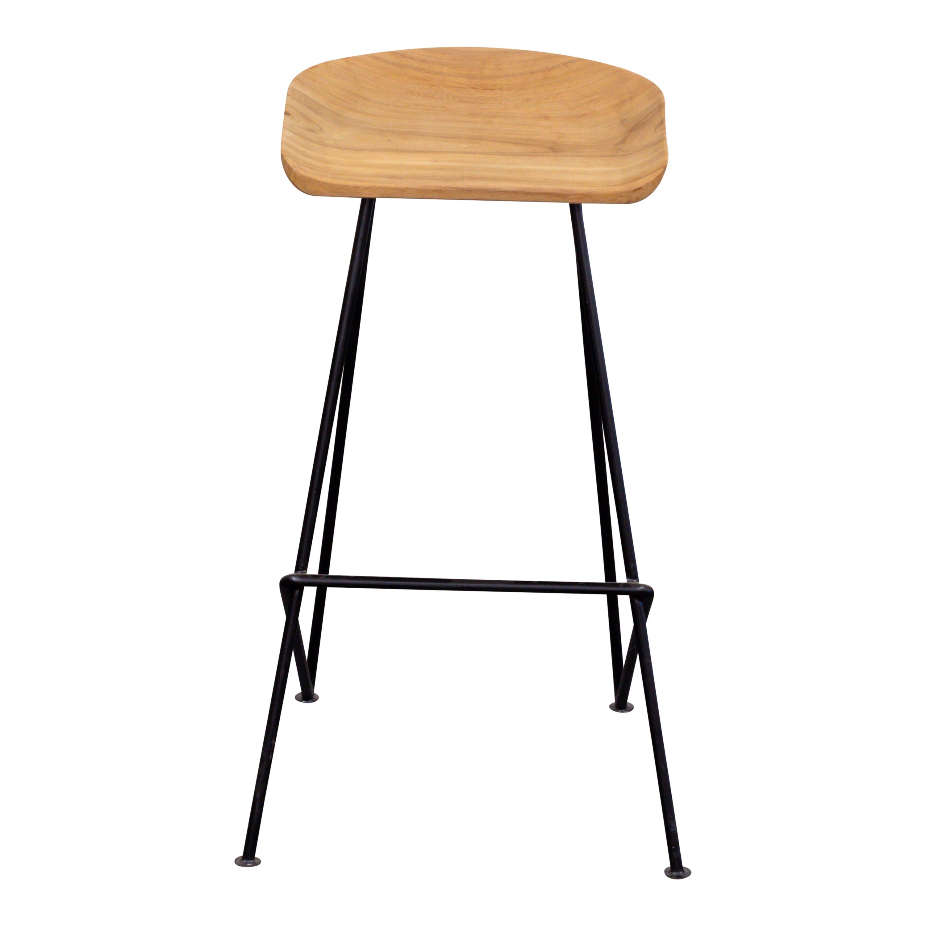 Barhocker mit Metallbeinen, halbrund