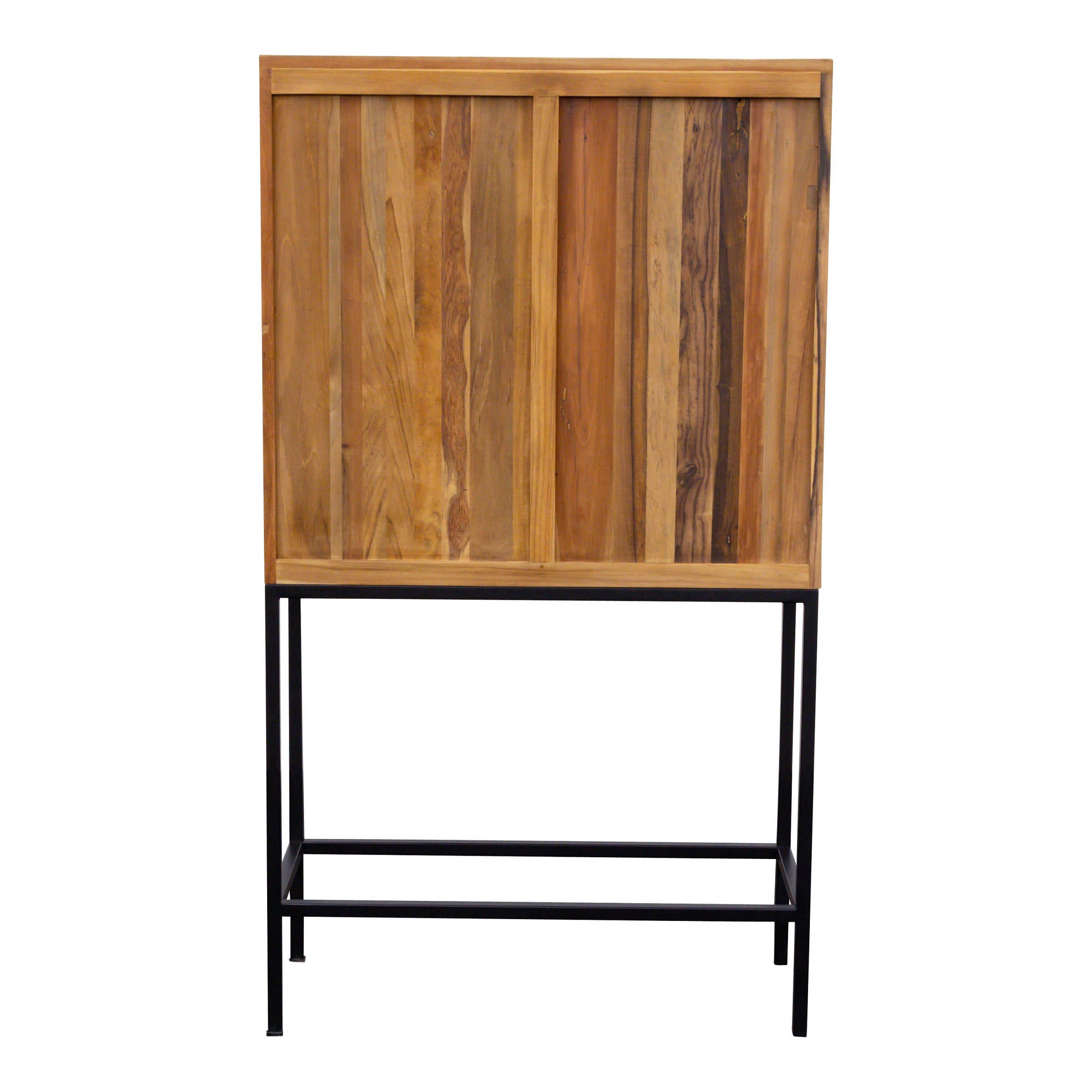 Barschrank mit Eisengestell, Paneelenoptik