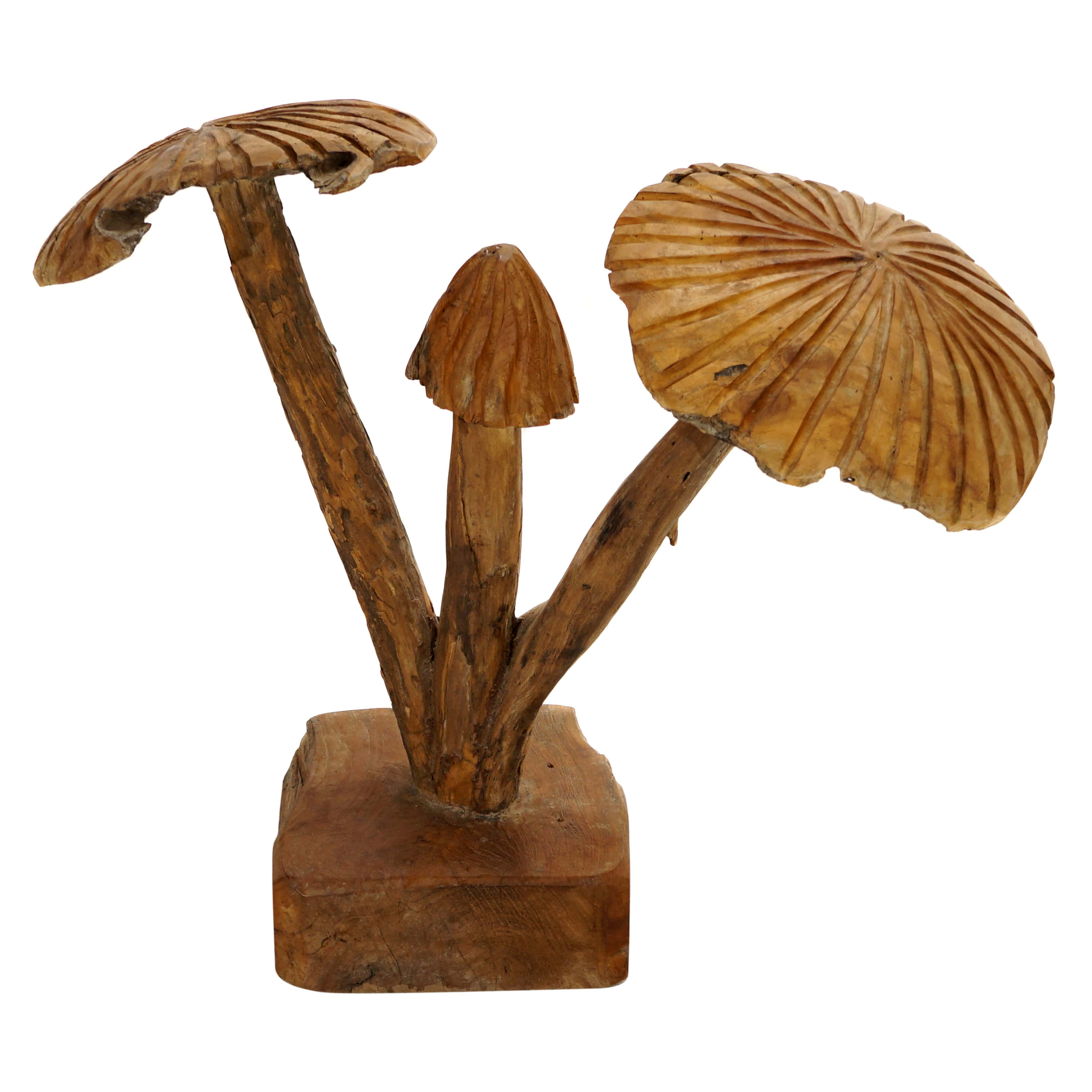 Deko Figur, Pilze auf Holzfuß, 3er Set