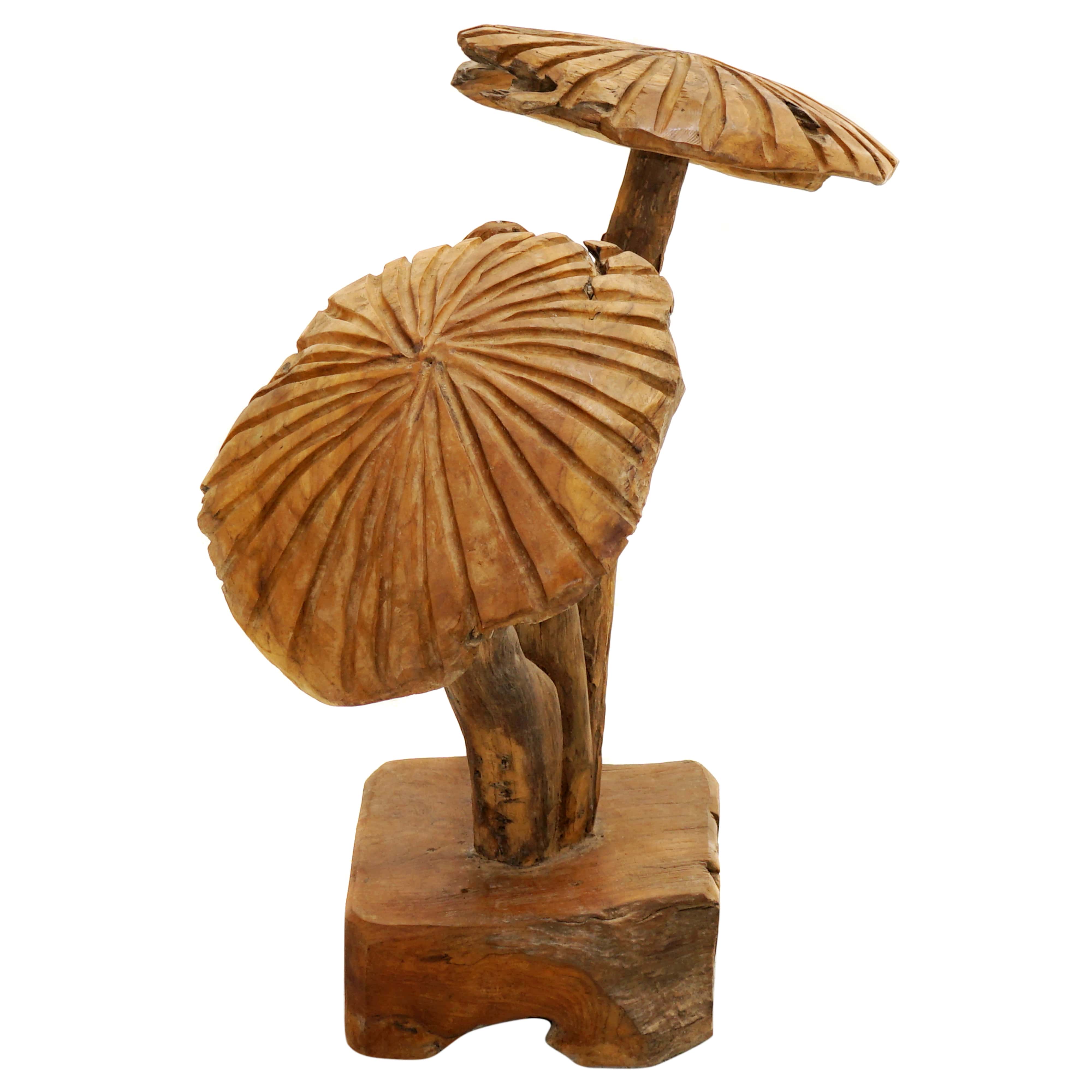 Deko Figur, Pilze auf Holzfuß, 3er Set